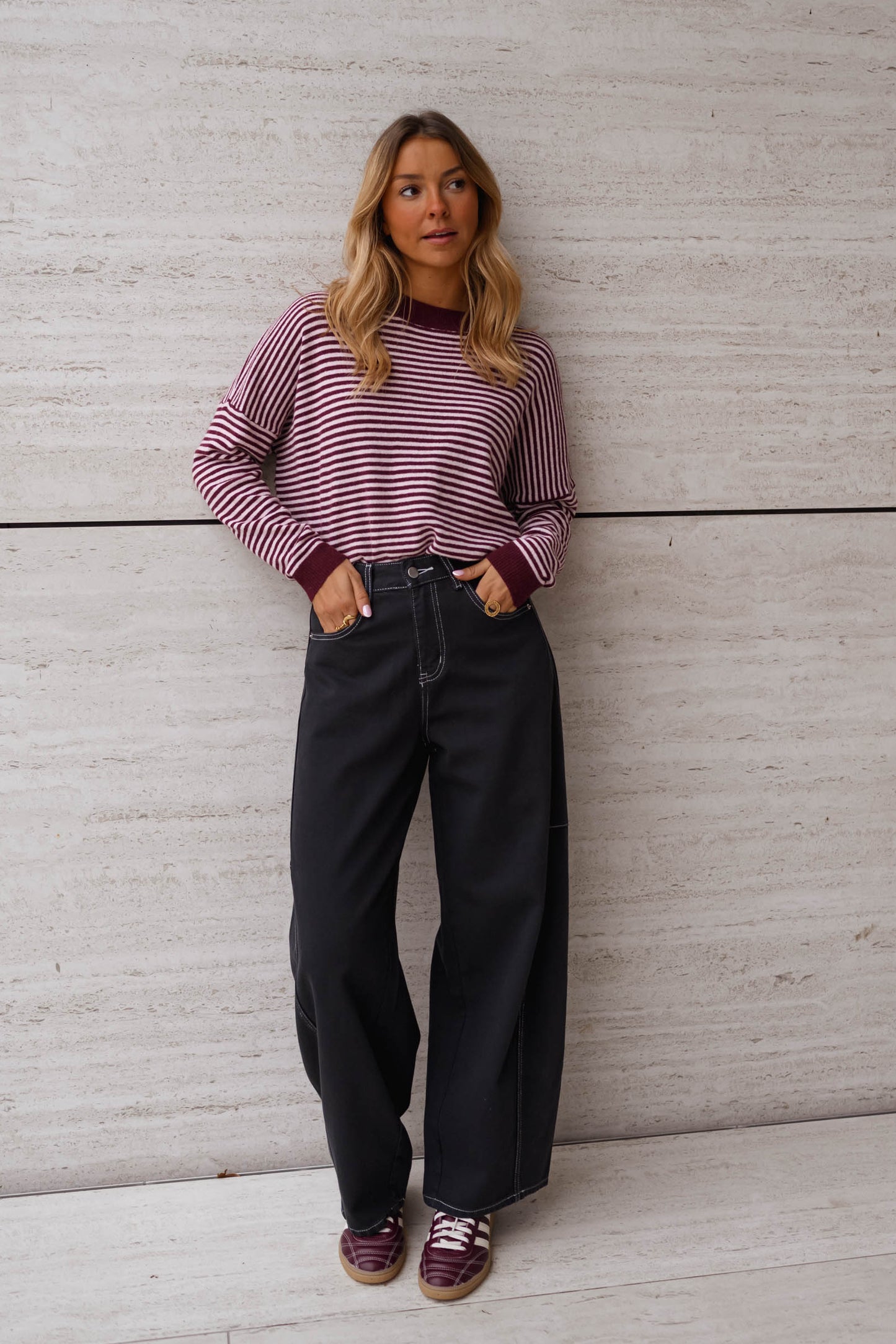 Pink and Red Striped Leona Sweater