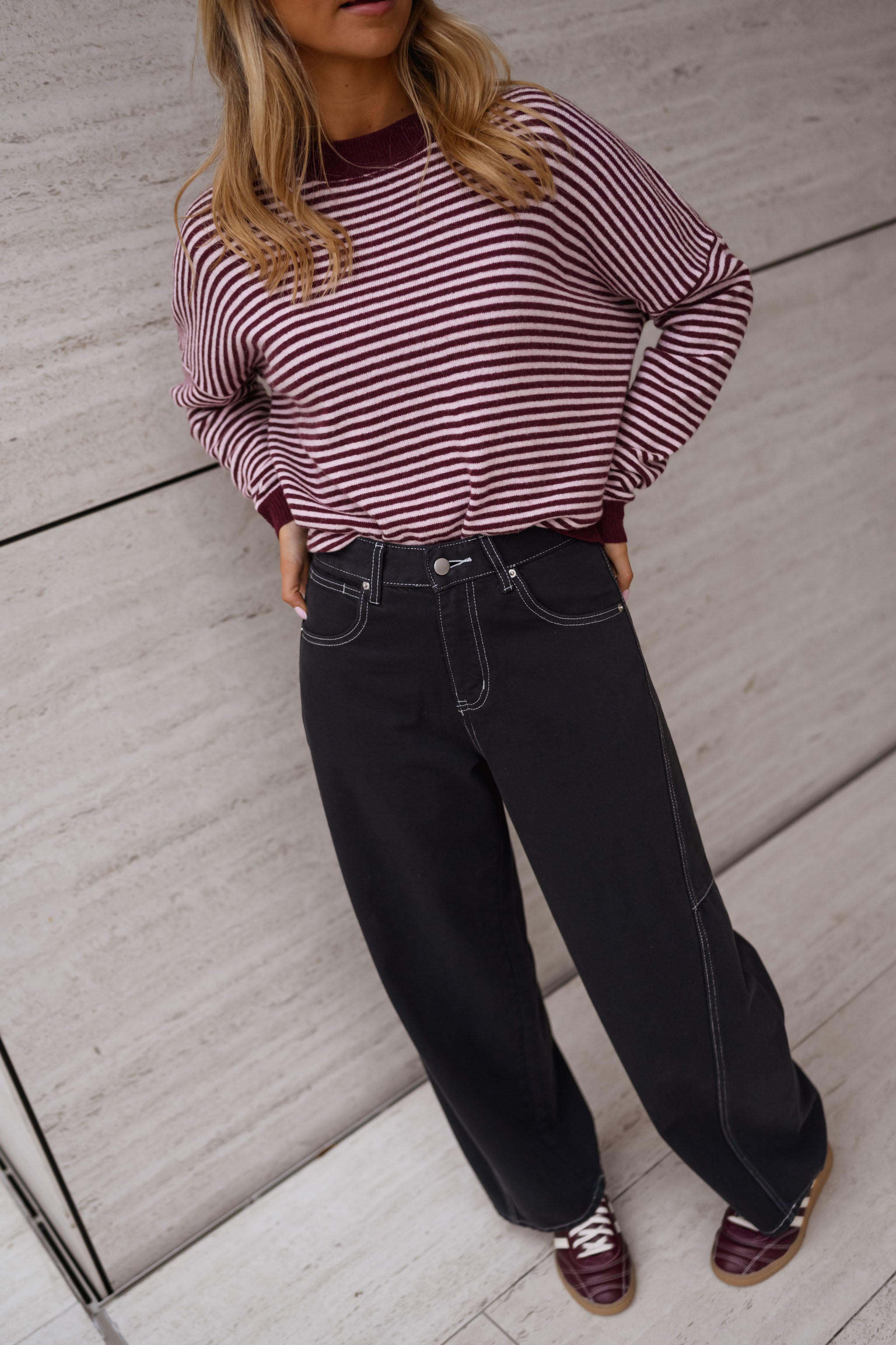 Pink and Red Striped Leona Sweater