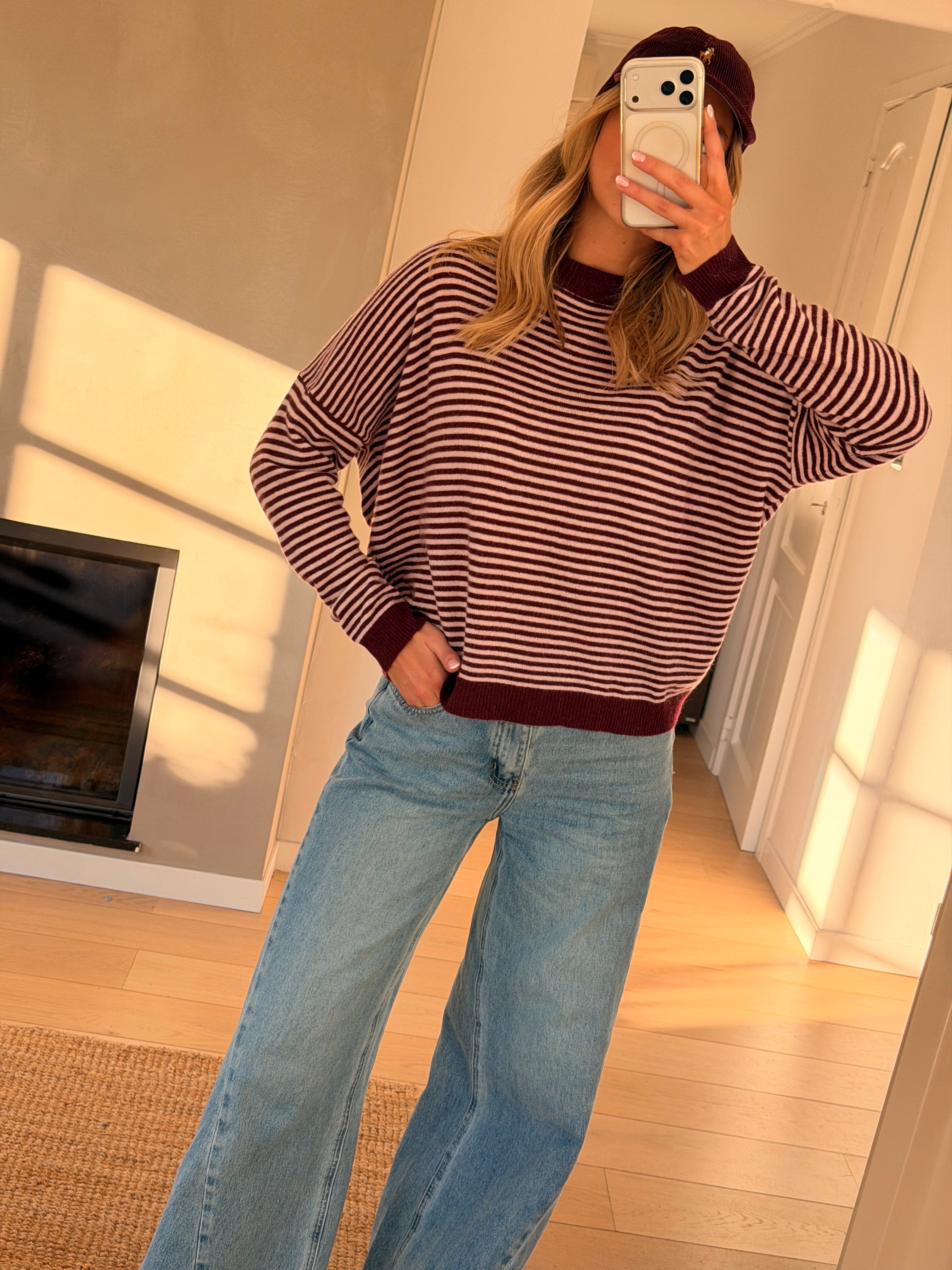 Pink and Red Striped Leona Sweater