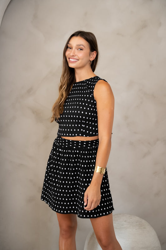 Black Polka Dots Pietra Top