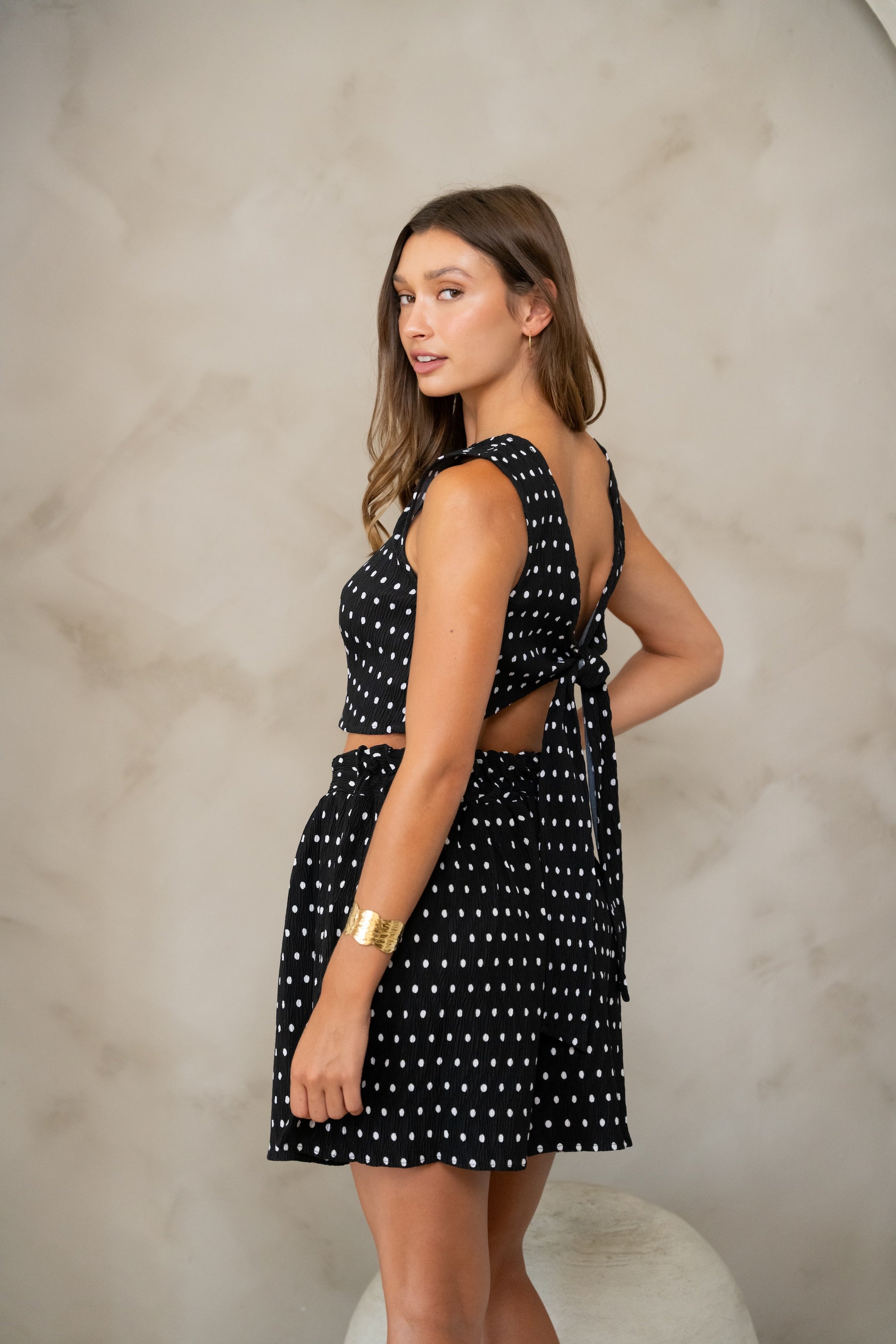 Black Polka Dots Pietra Top