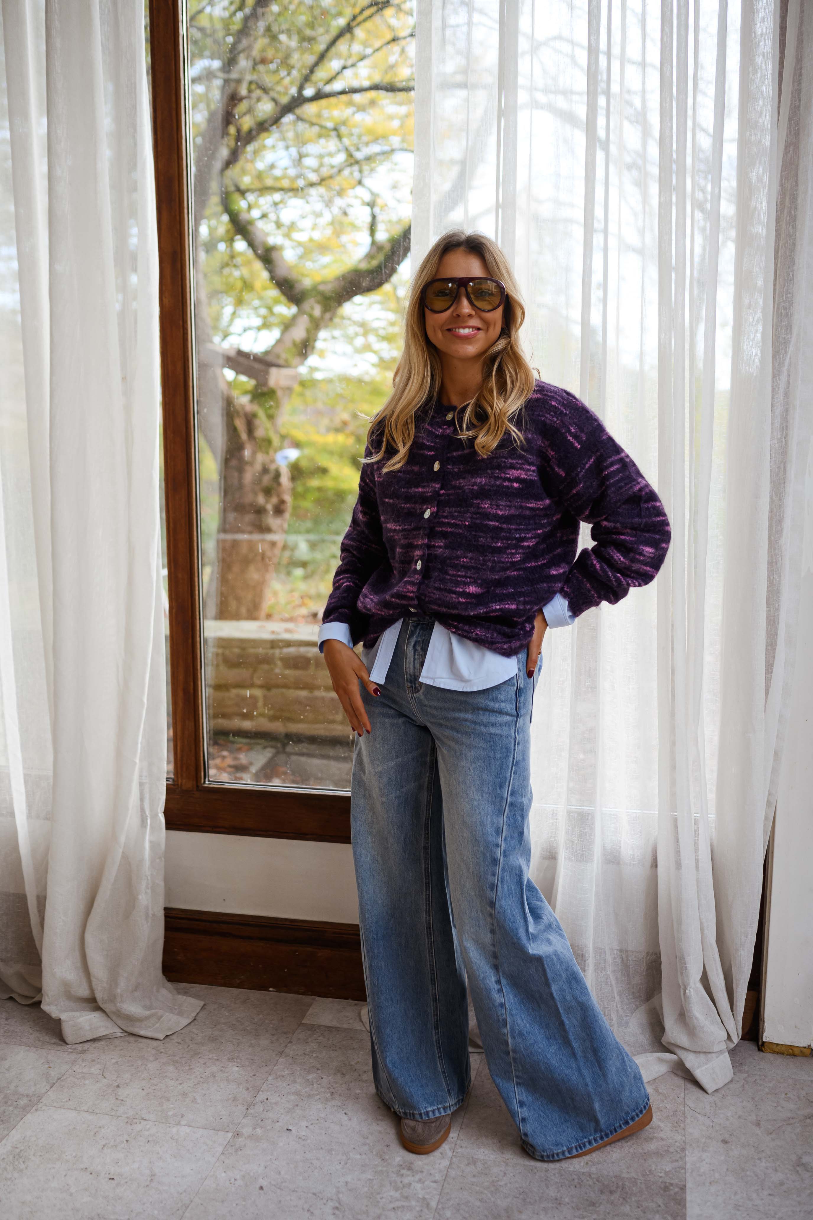 Purple Armen Cardigan