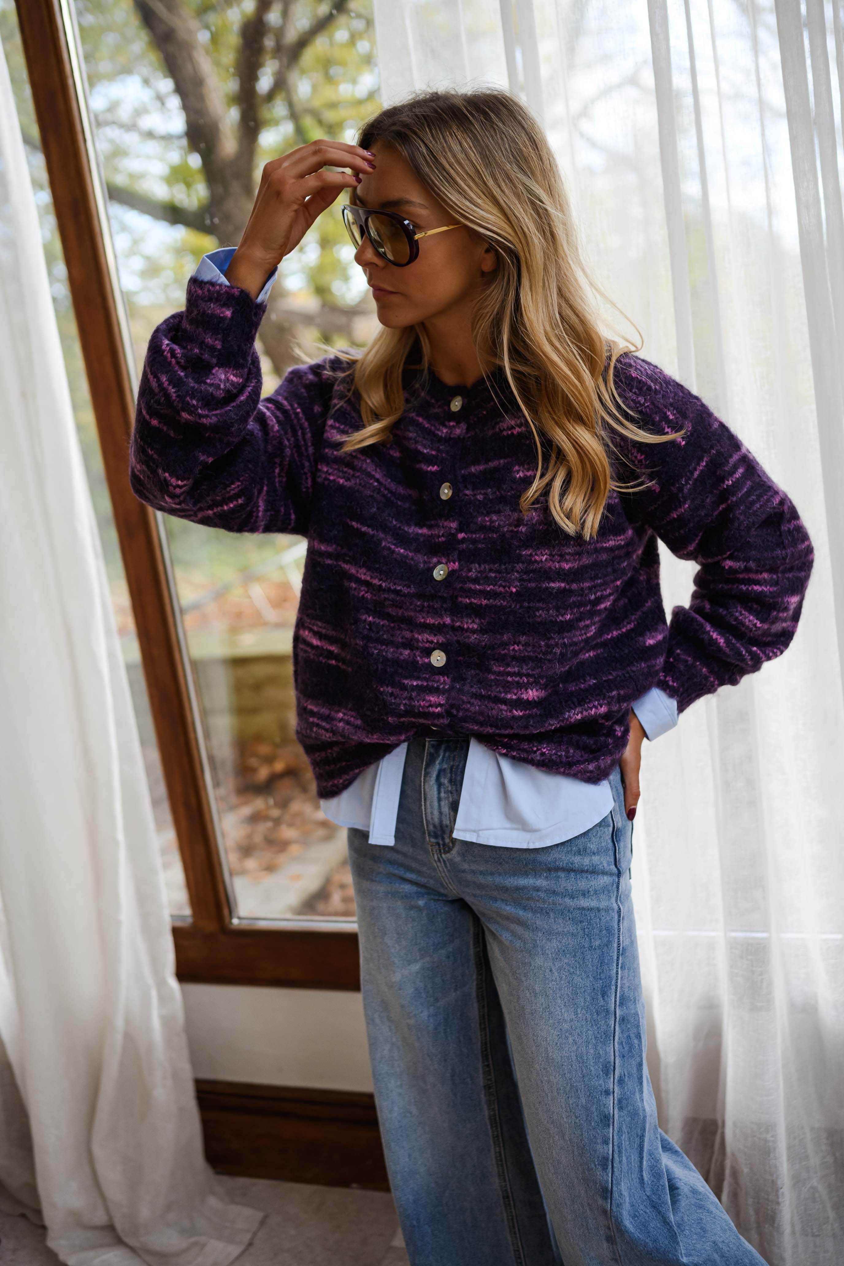 Purple Armen Cardigan