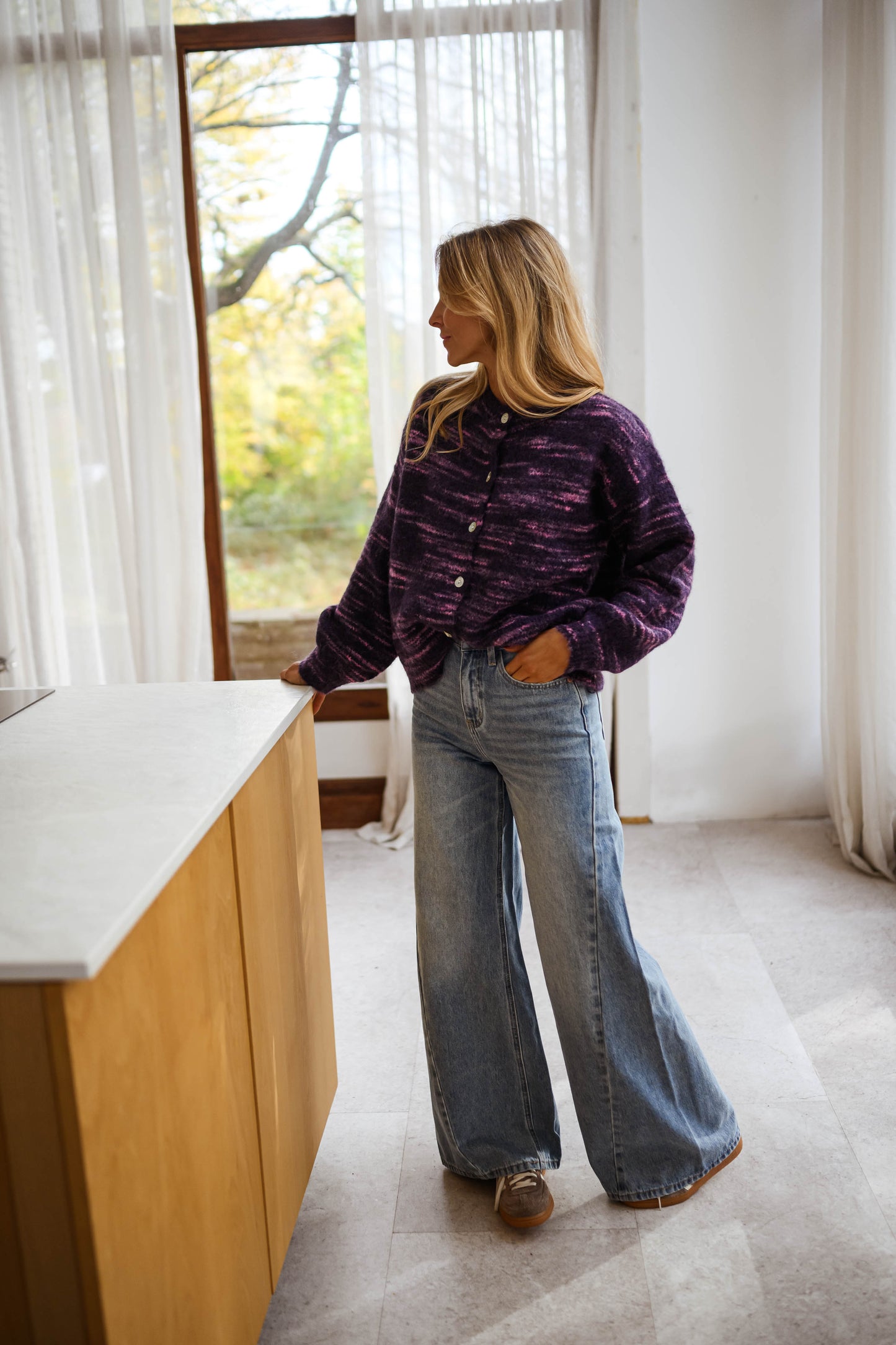 Purple Armen Cardigan