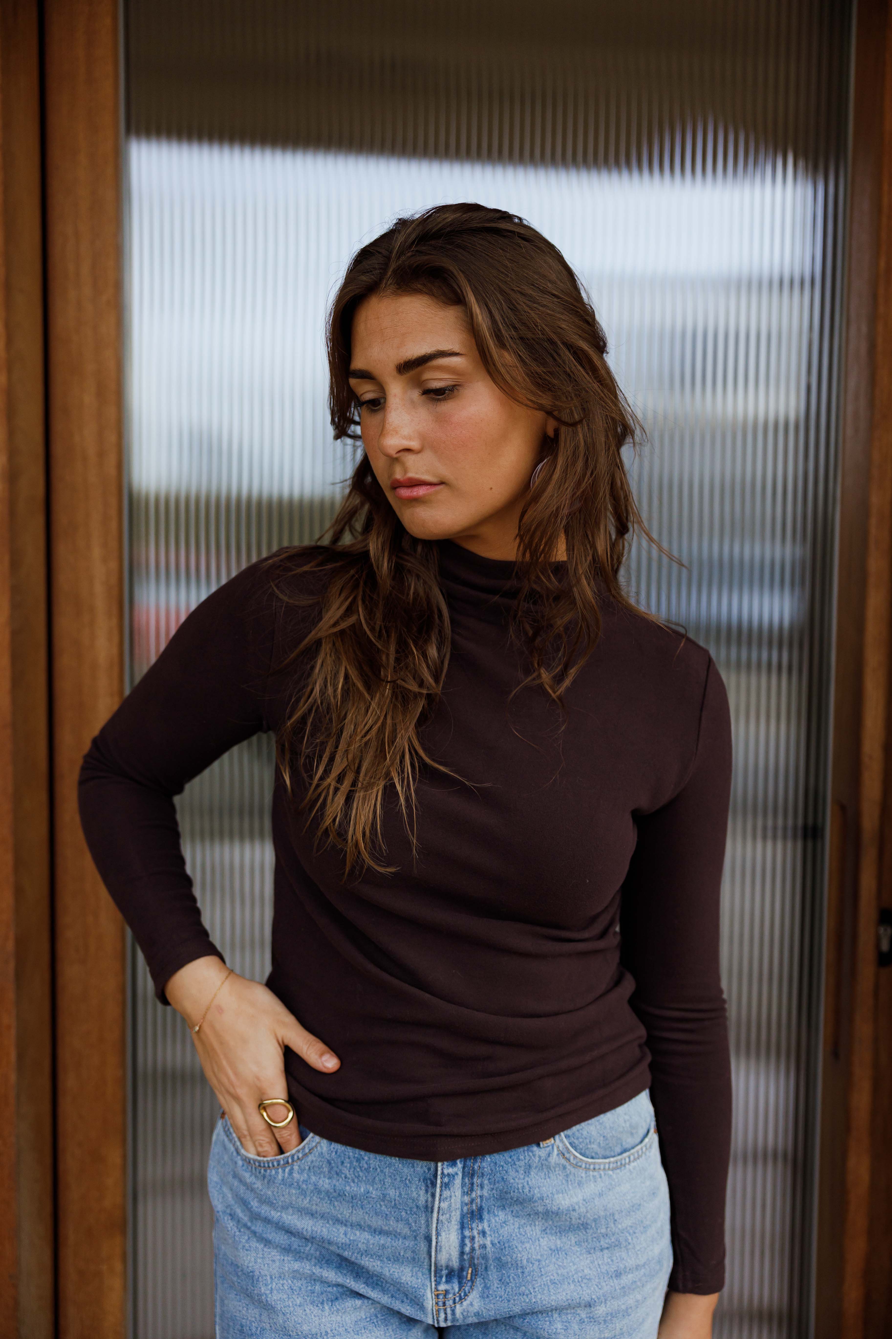 Dark Purple Debra Turtleneck Sweater