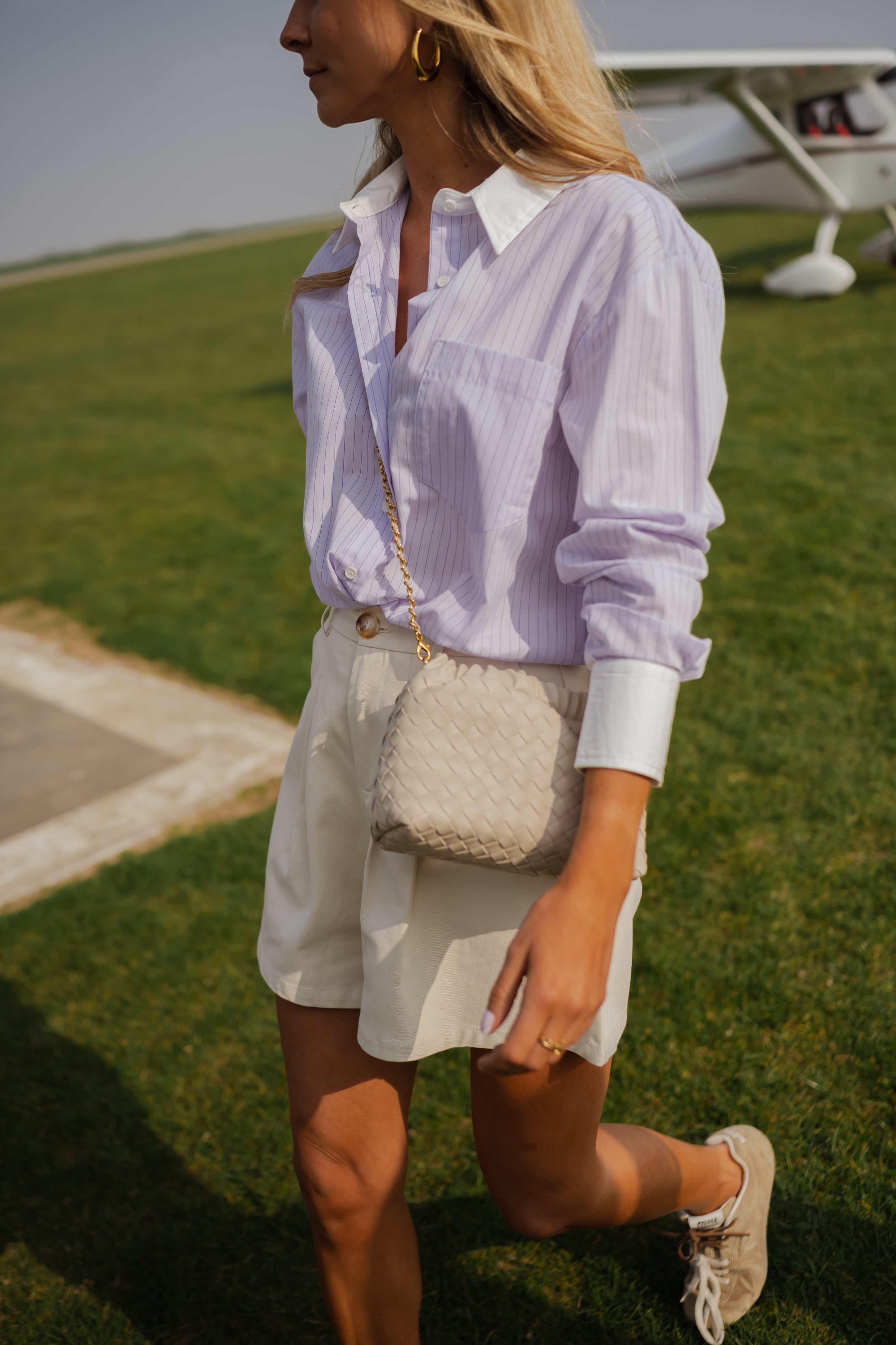 Purple Striped Fato Shirt