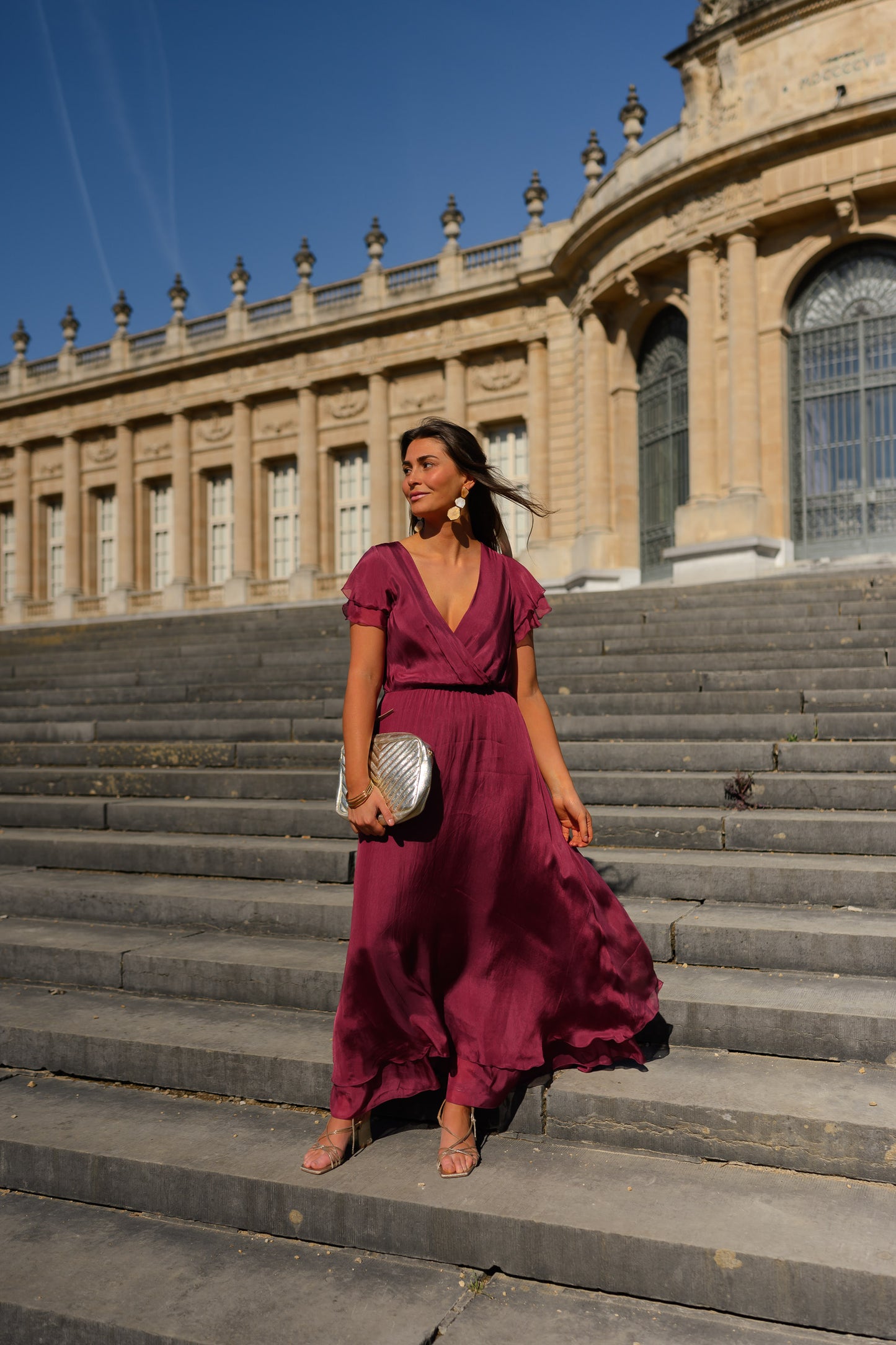 Raspberry Silk Francoise Dress