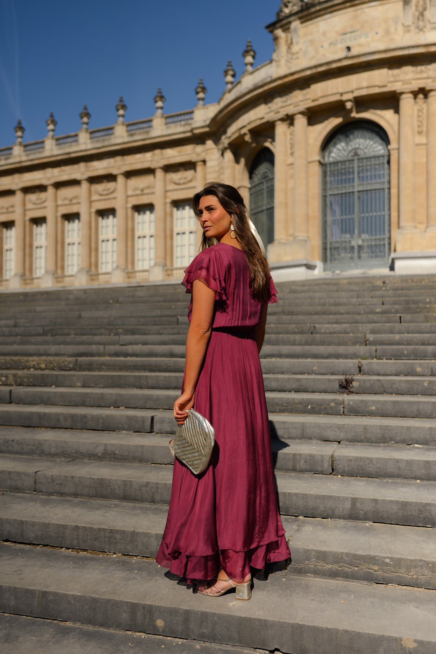 Raspberry Silk Francoise Dress