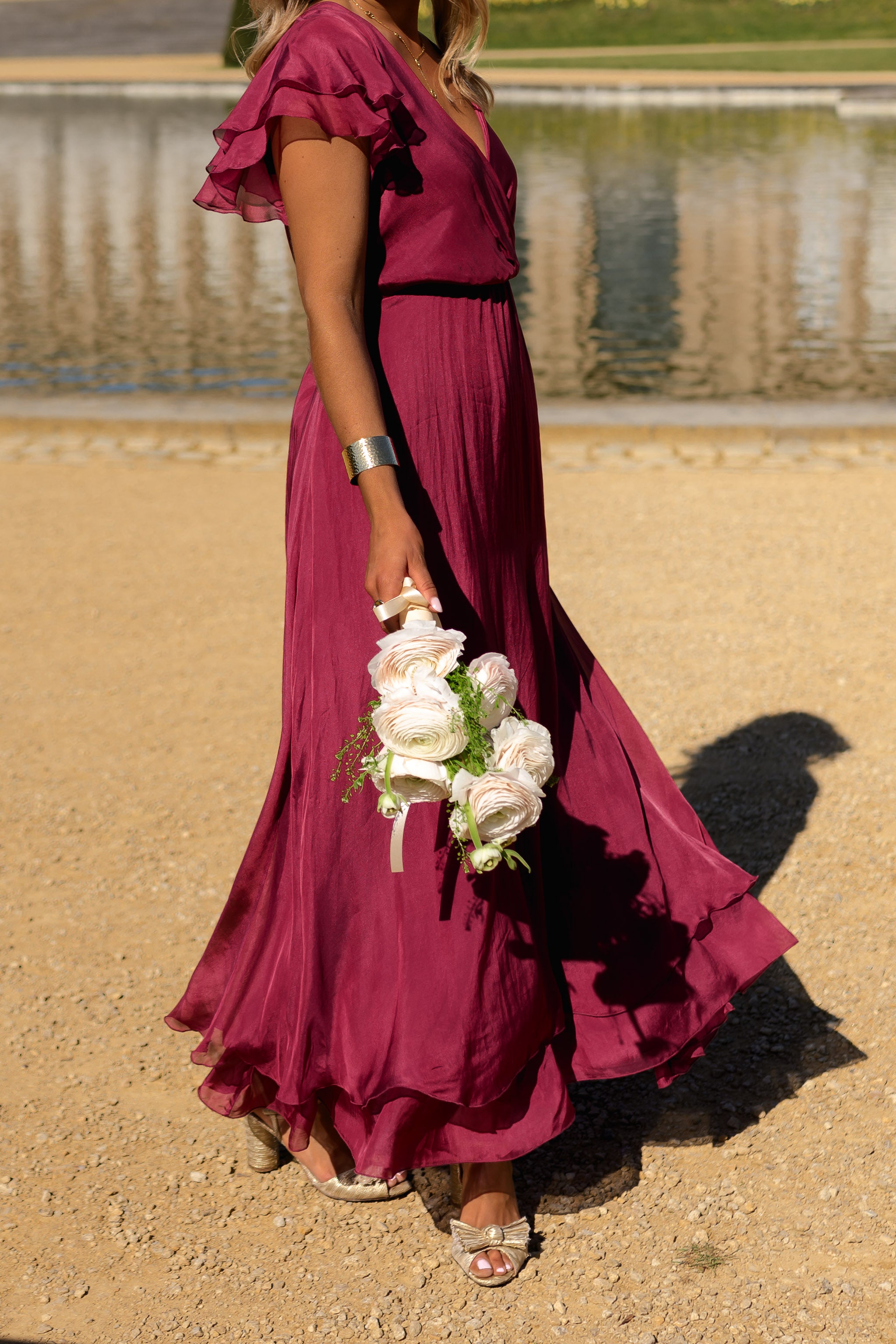 Raspberry Silk Francoise Dress