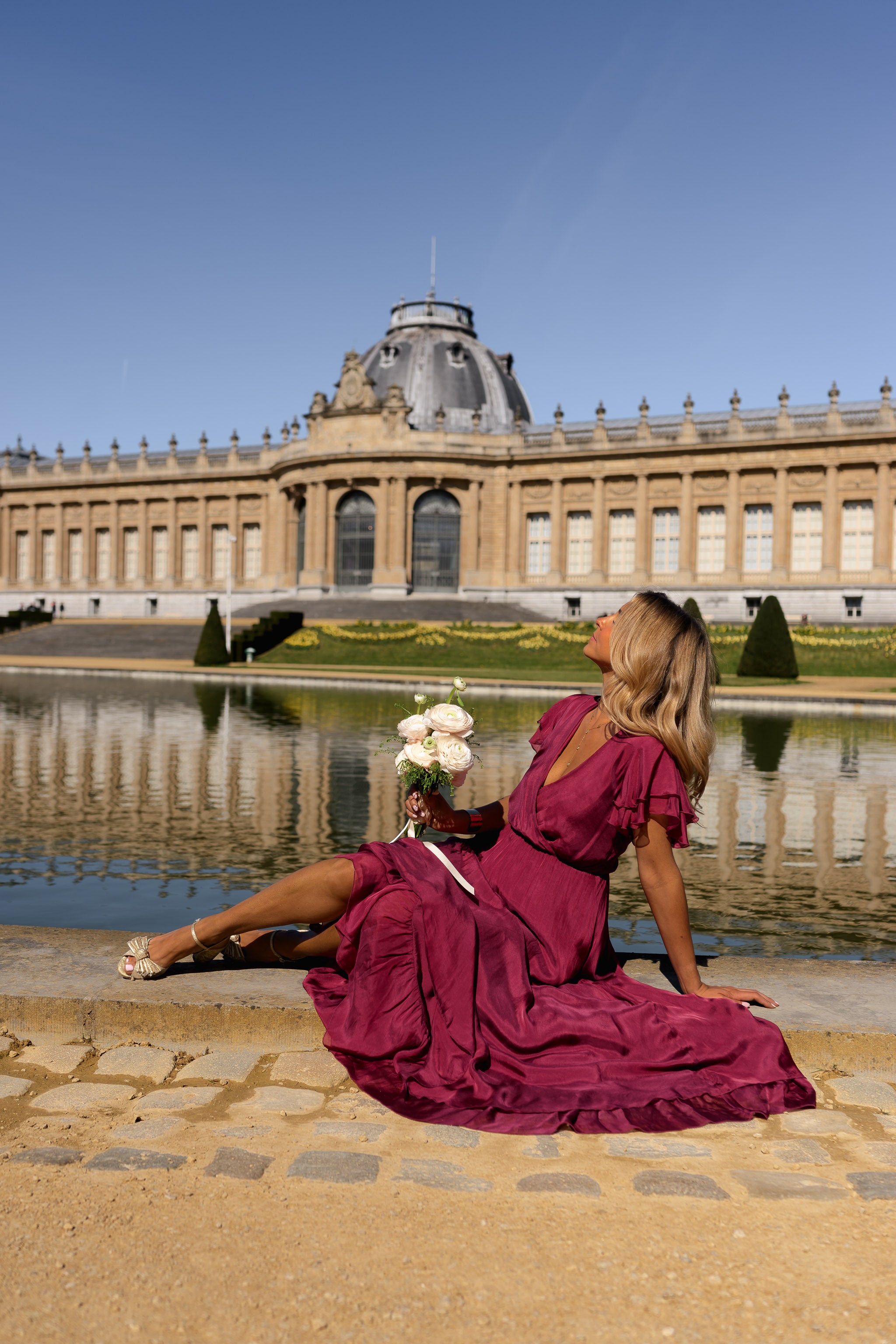 Raspberry Silk Francoise Dress