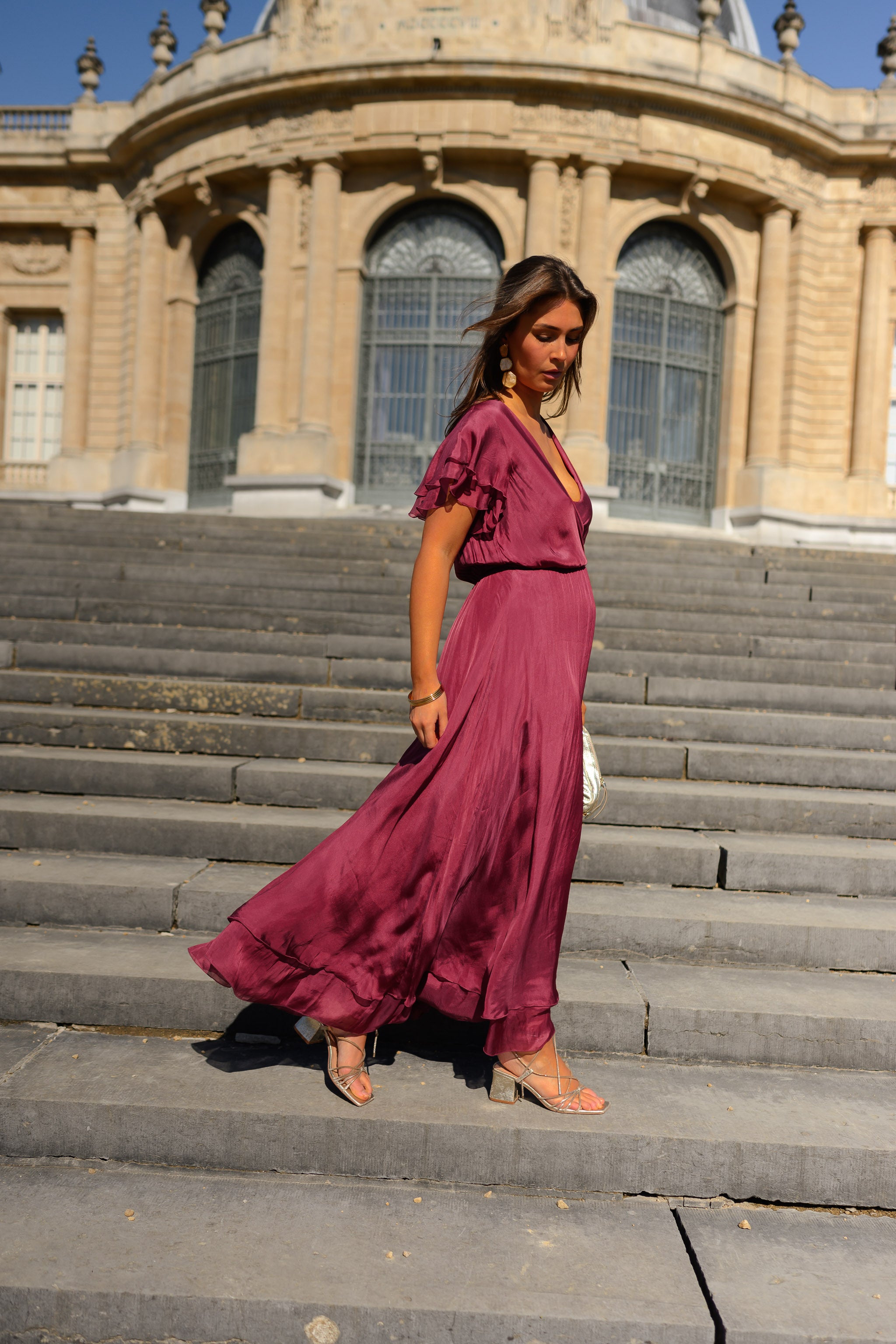 Raspberry Silk Francoise Dress