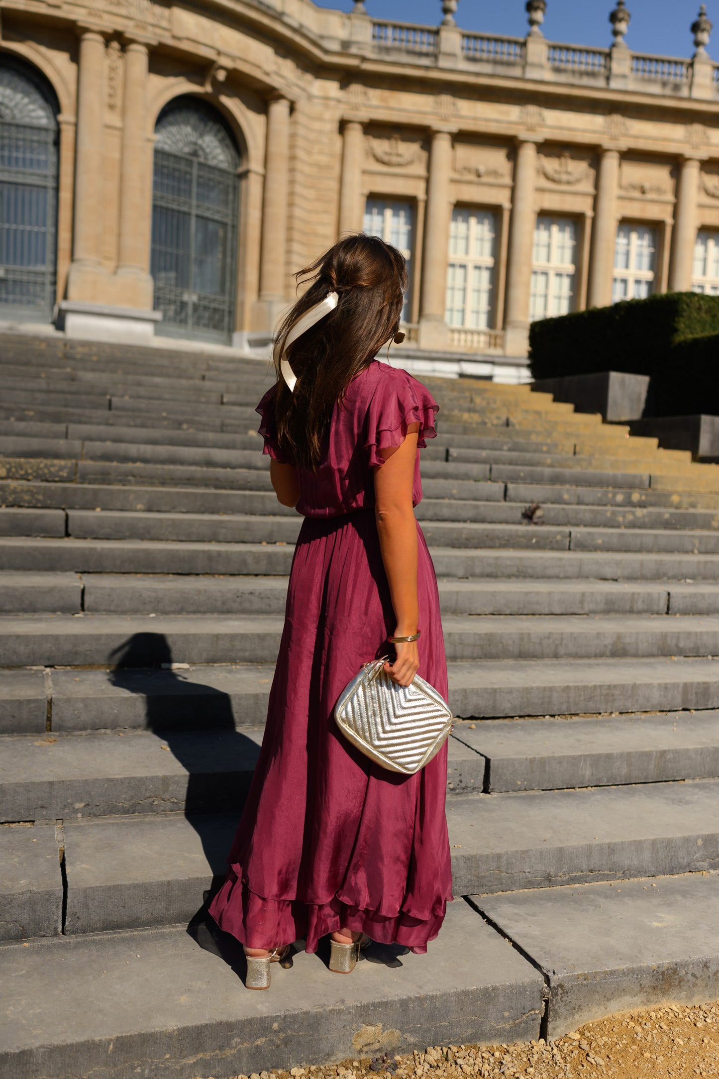 Raspberry Silk Francoise Dress