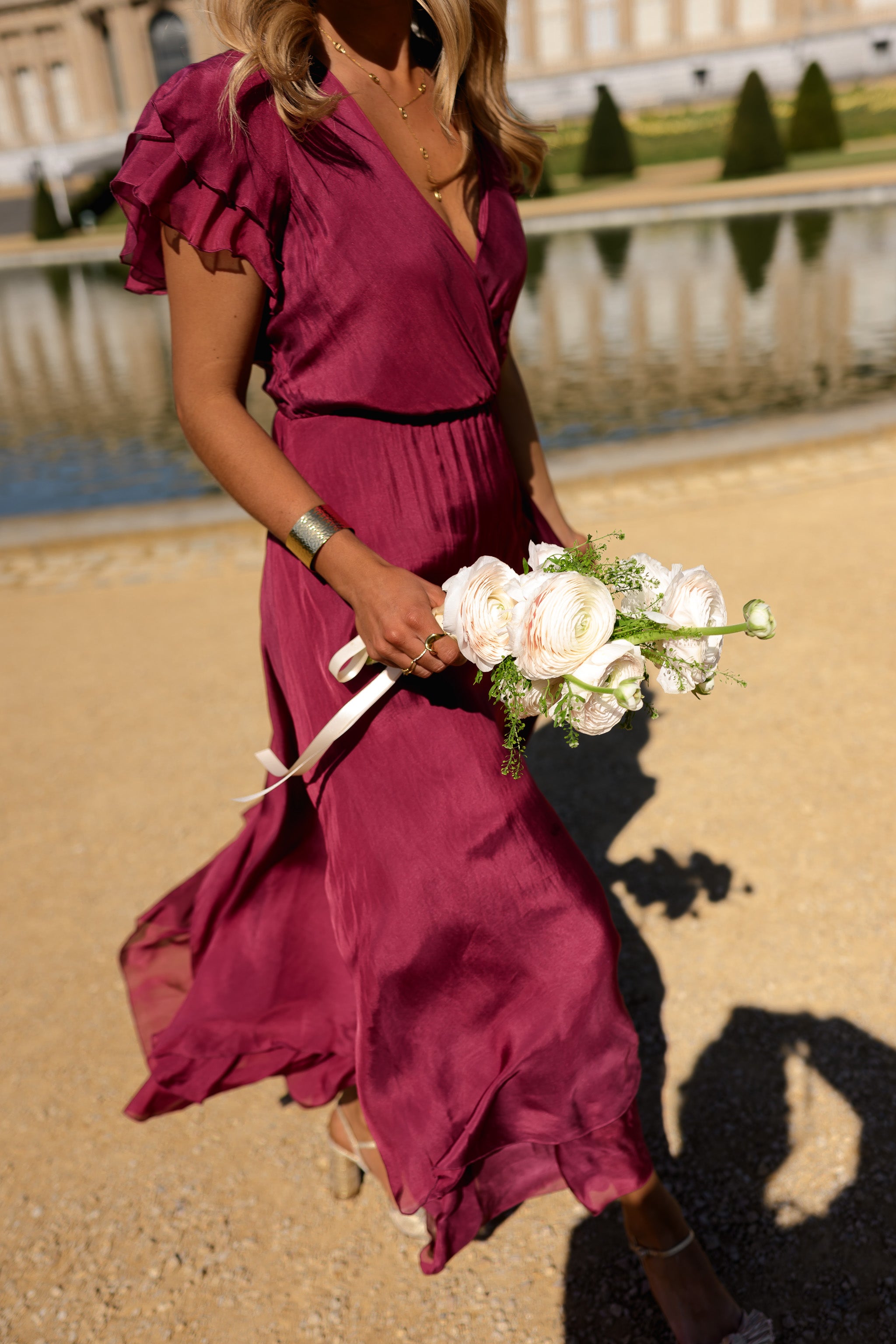 Raspberry Silk Francoise Dress