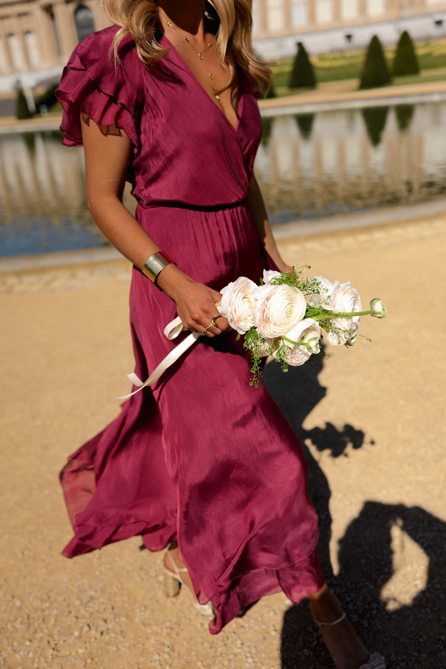 Raspberry Silk Francoise Dress