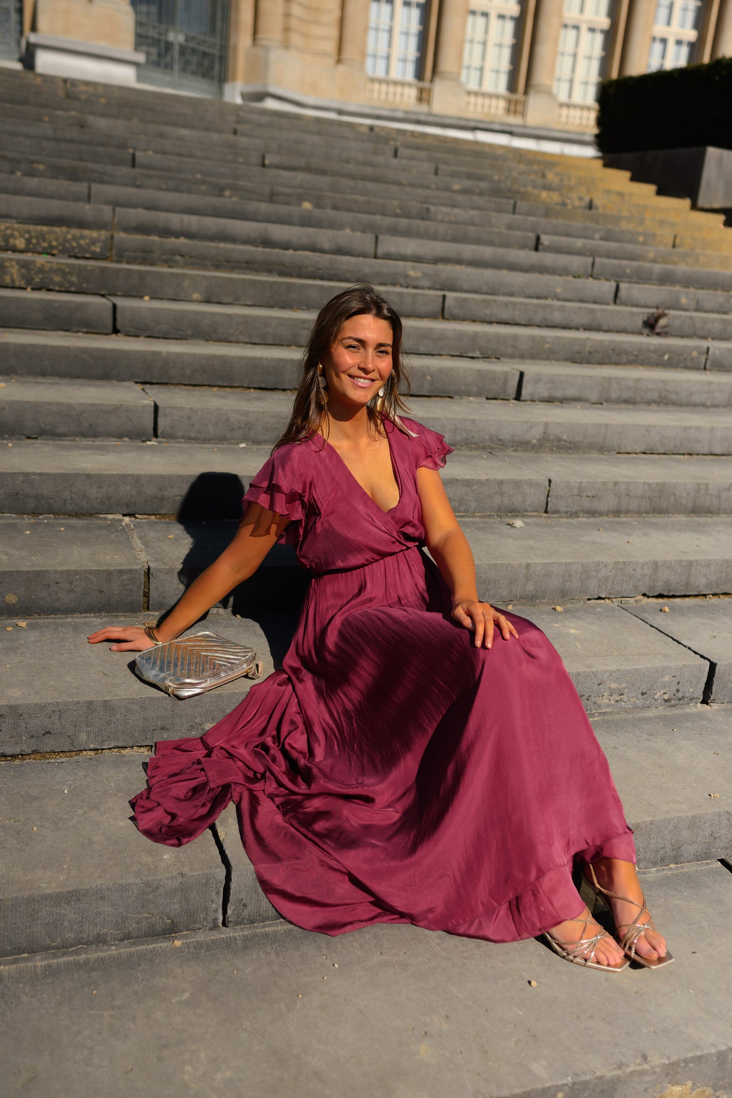 Raspberry Silk Francoise Dress