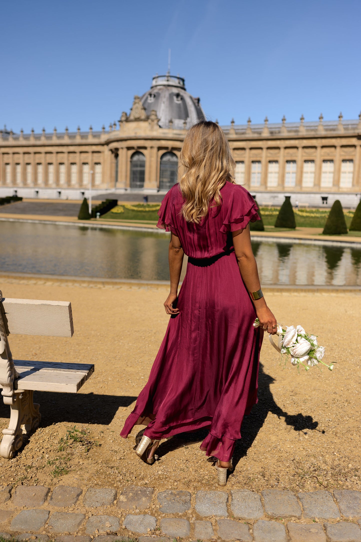 Raspberry Silk Francoise Dress