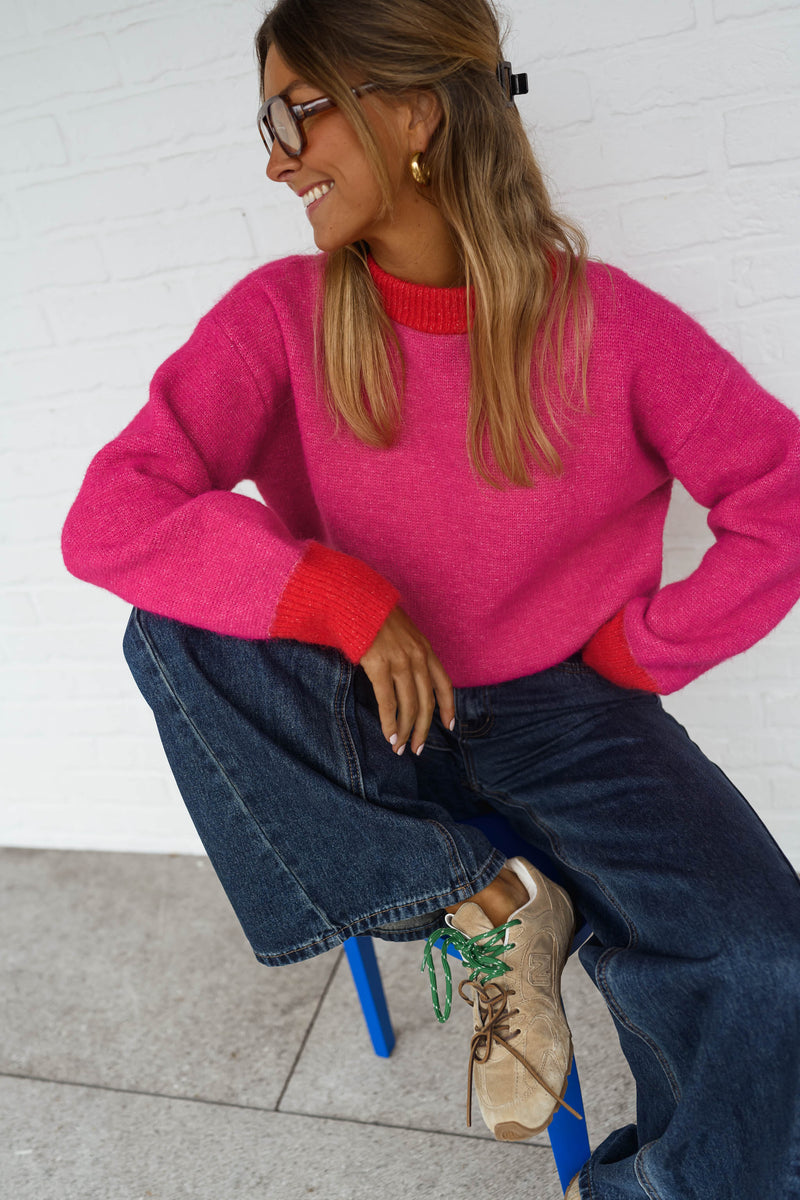 Red and Pink Victoire Sweater