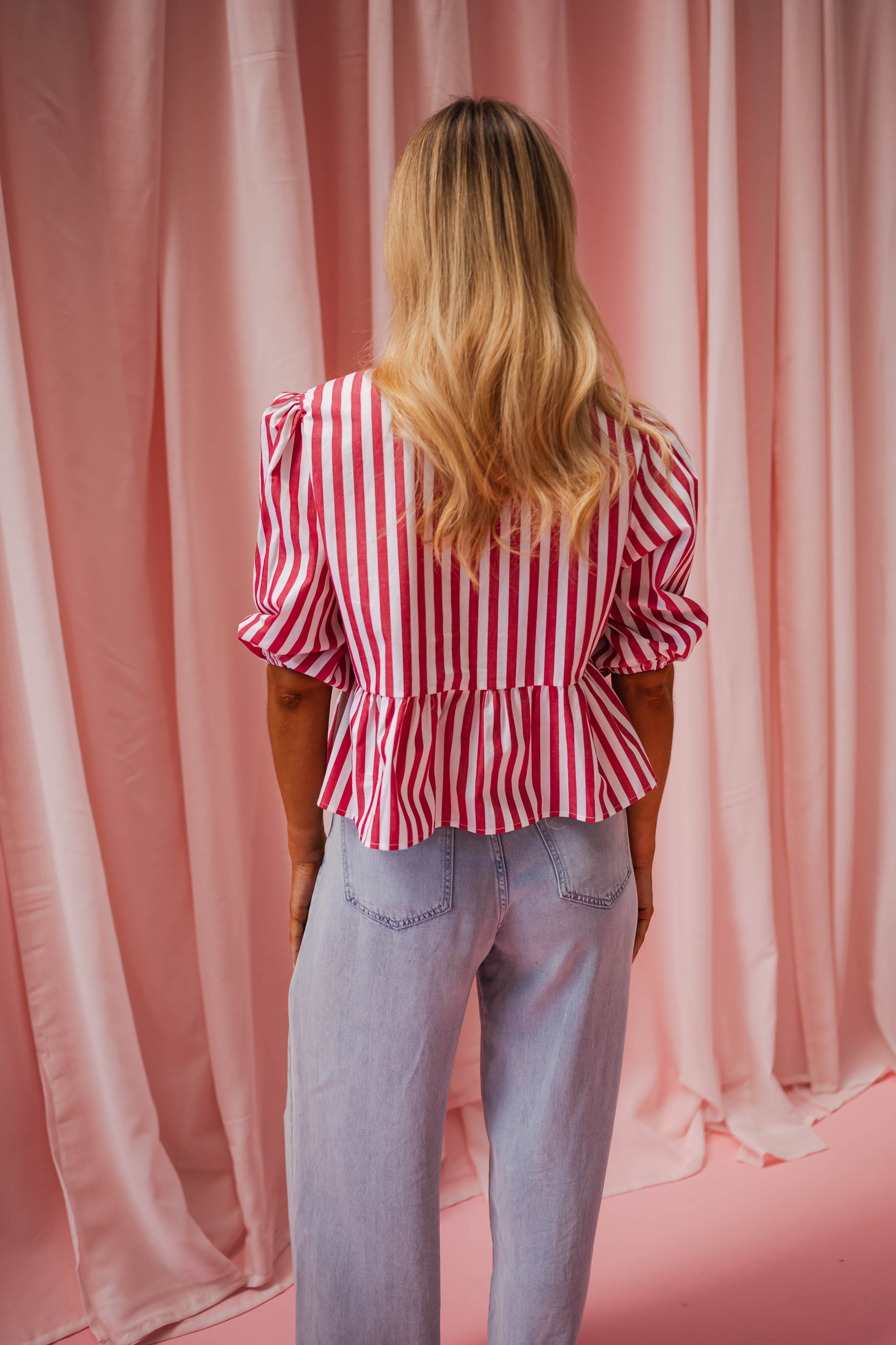 Red Striped Gillie Blouse