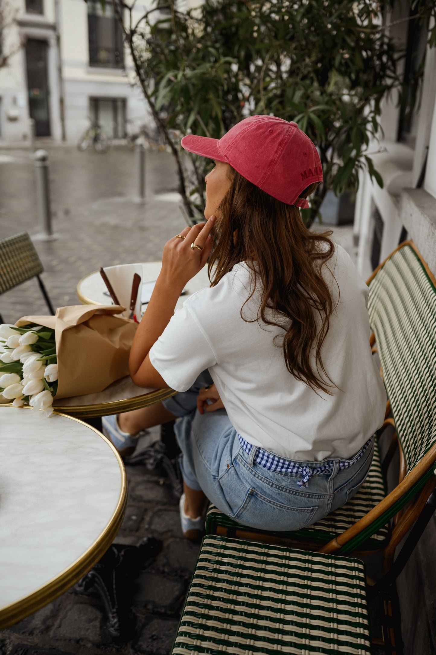 White With Blue Heart Aly T-Shirt