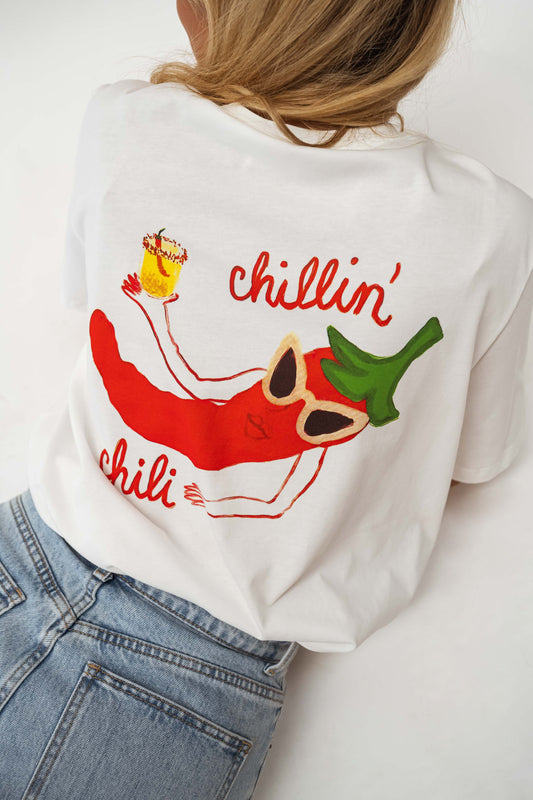 White and Red Piment T-shirt