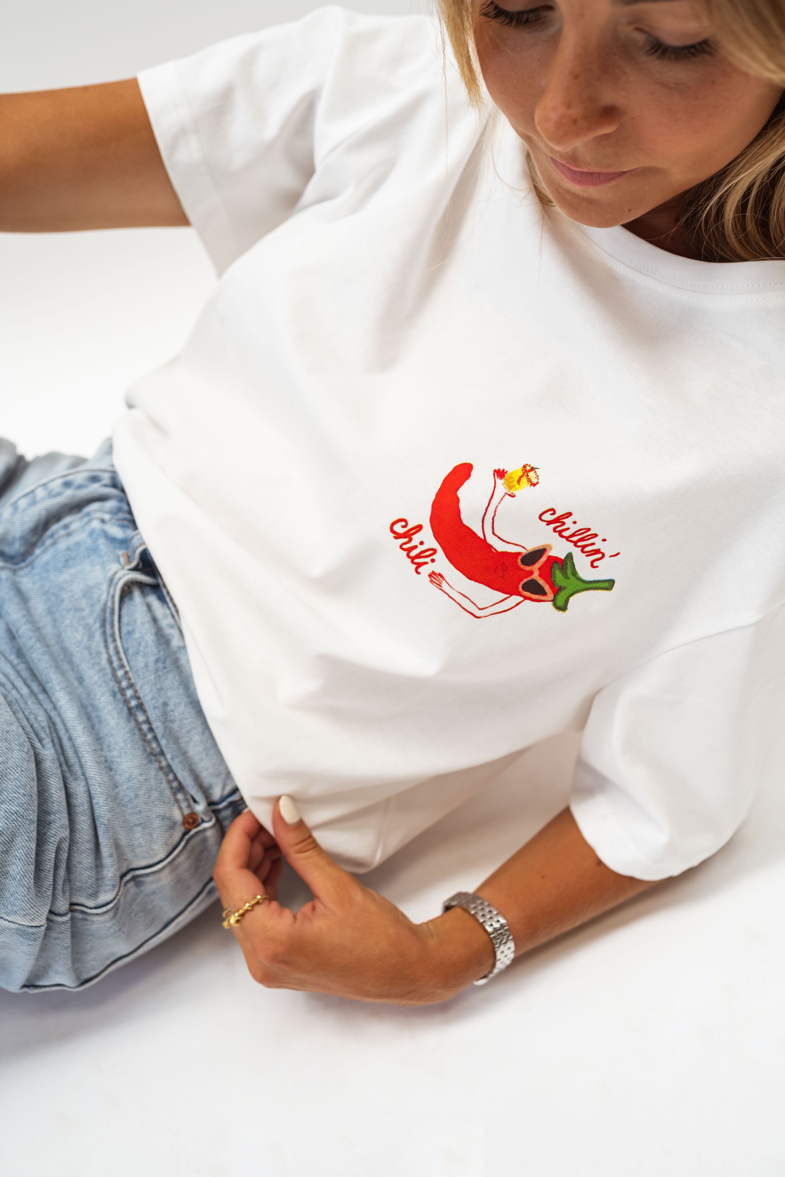 White and Red Piment T-shirt