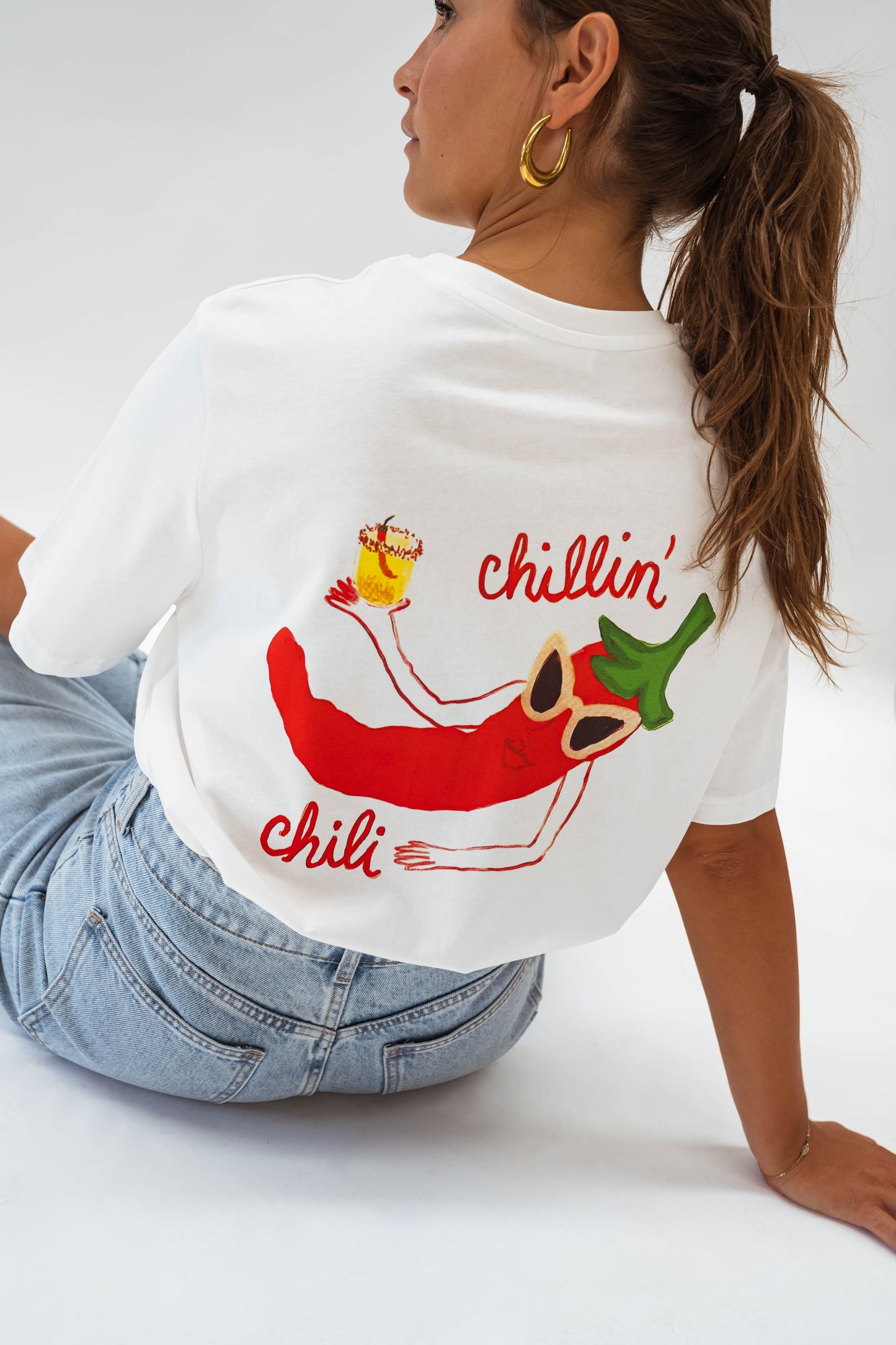 White and Red Piment T-shirt