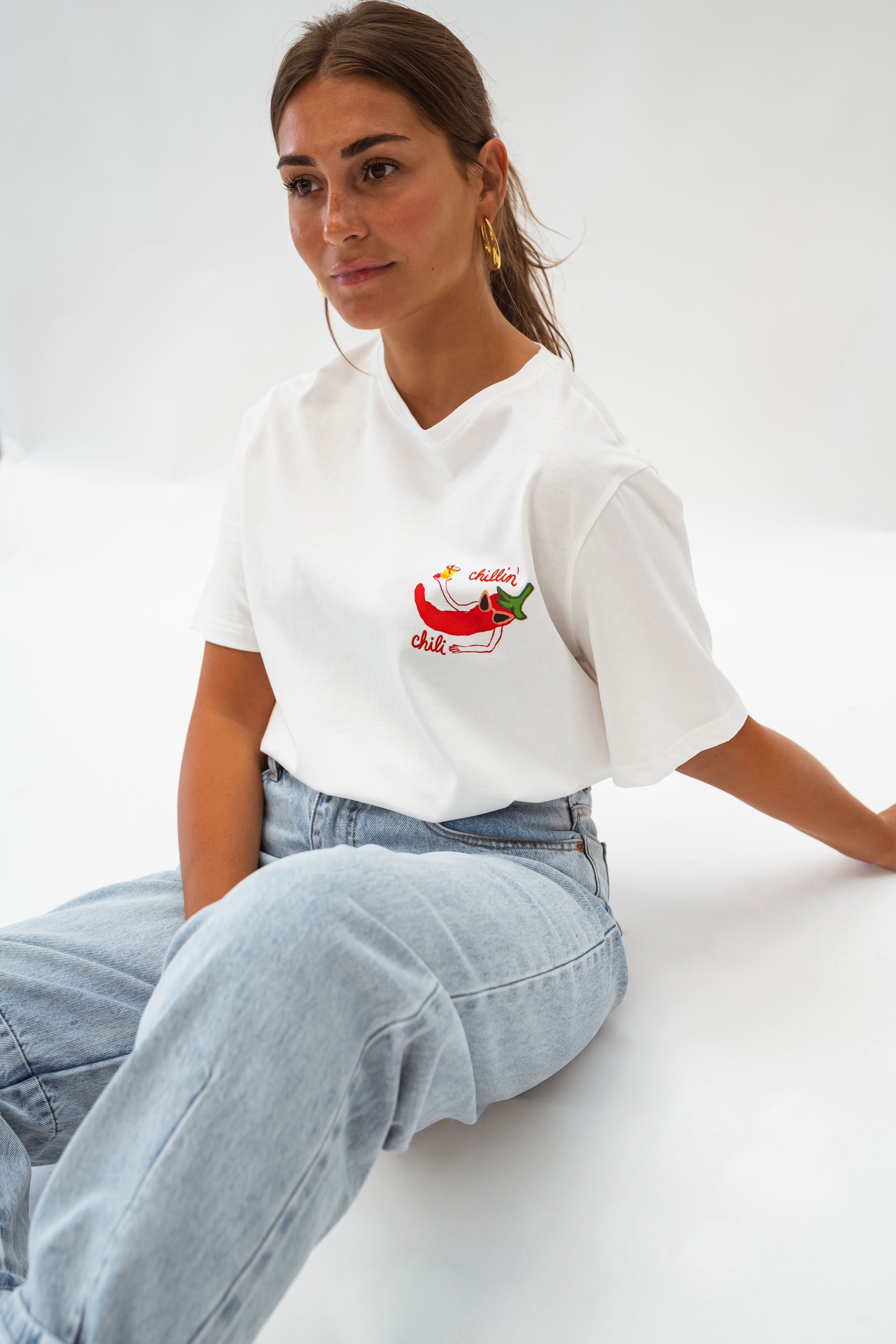 White and Red Piment T-shirt