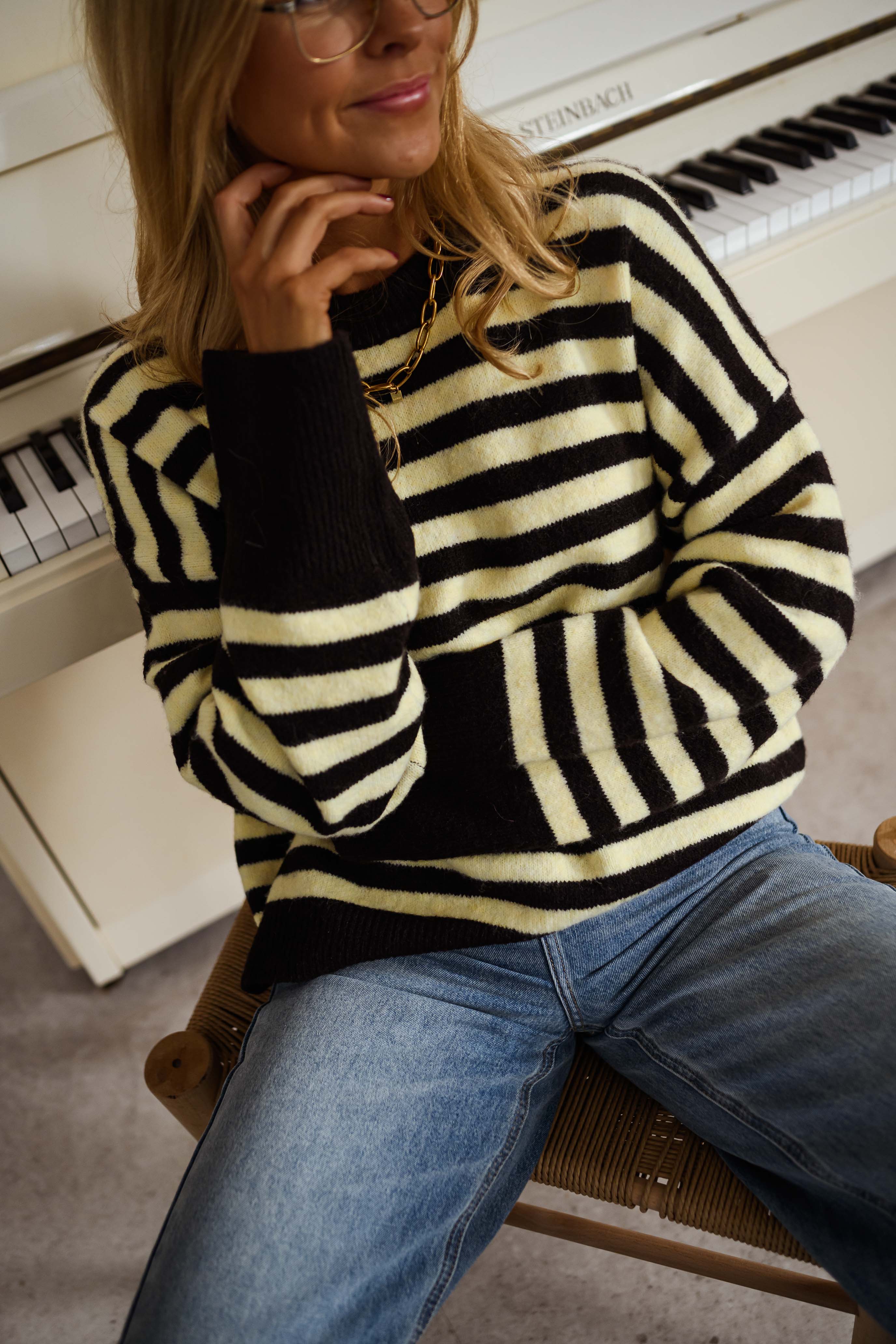 Yellow and Brown Emilie Sweater