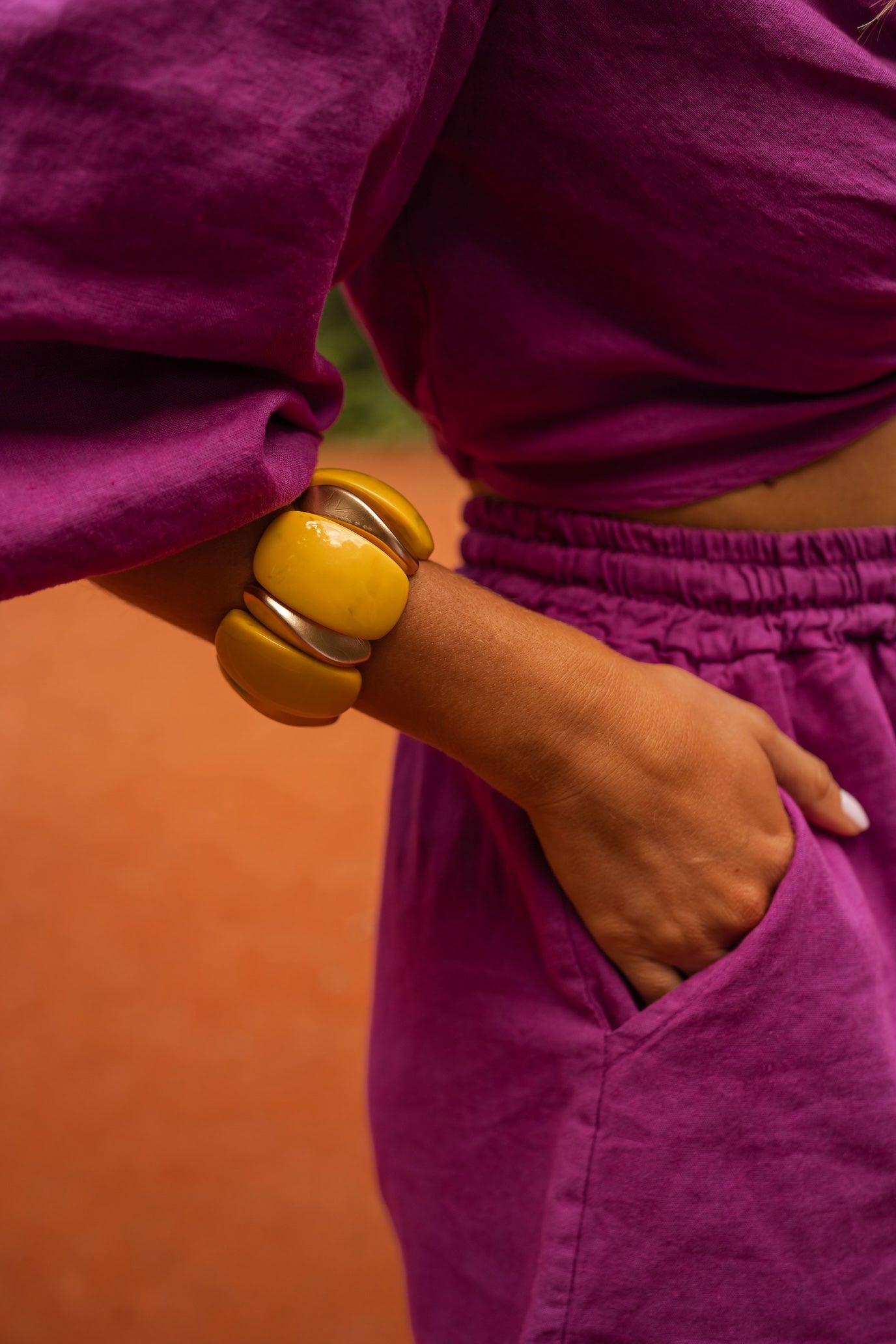 Yellow And Gold Gola Bracelet