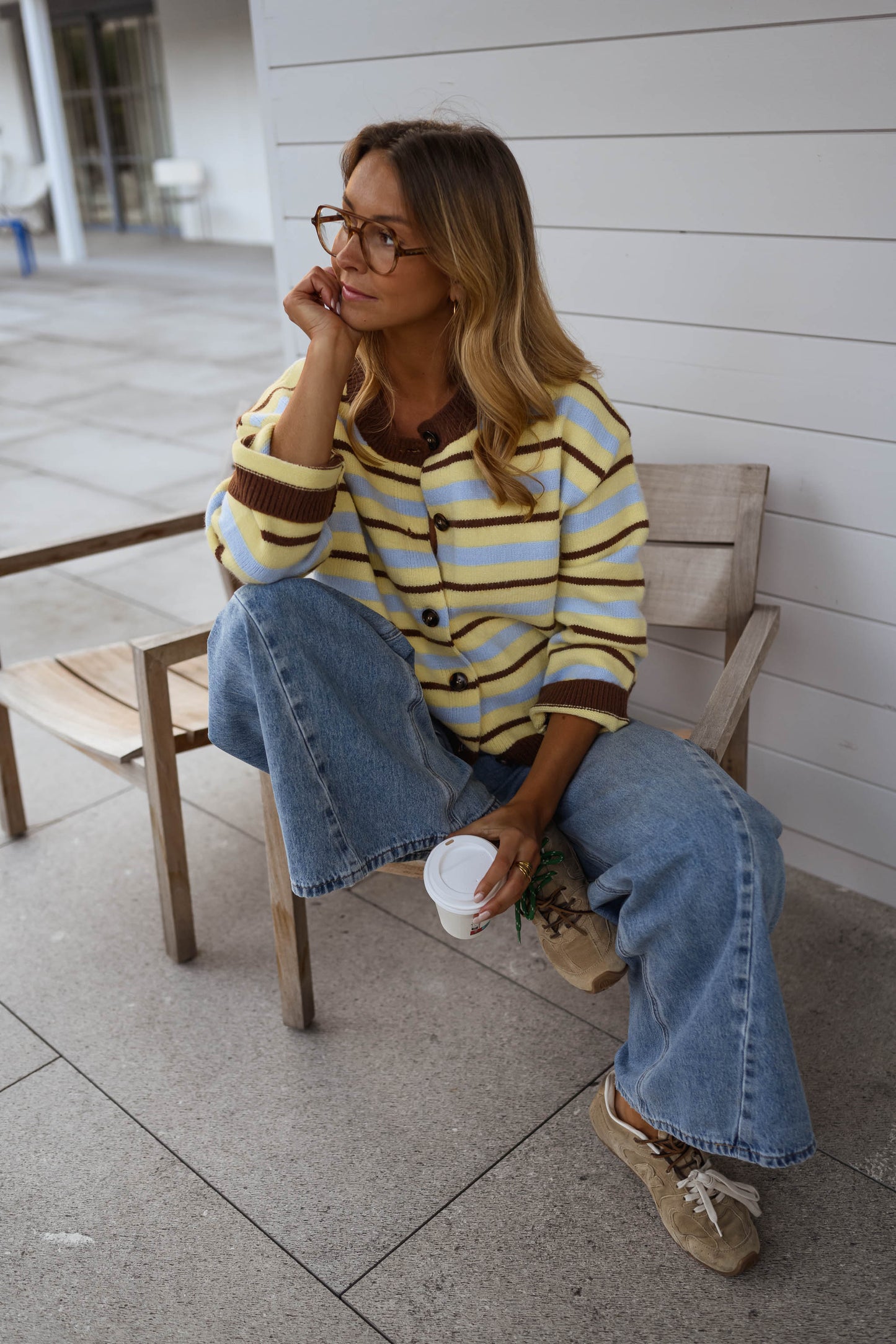 Yellow Striped Bianca Cardigan