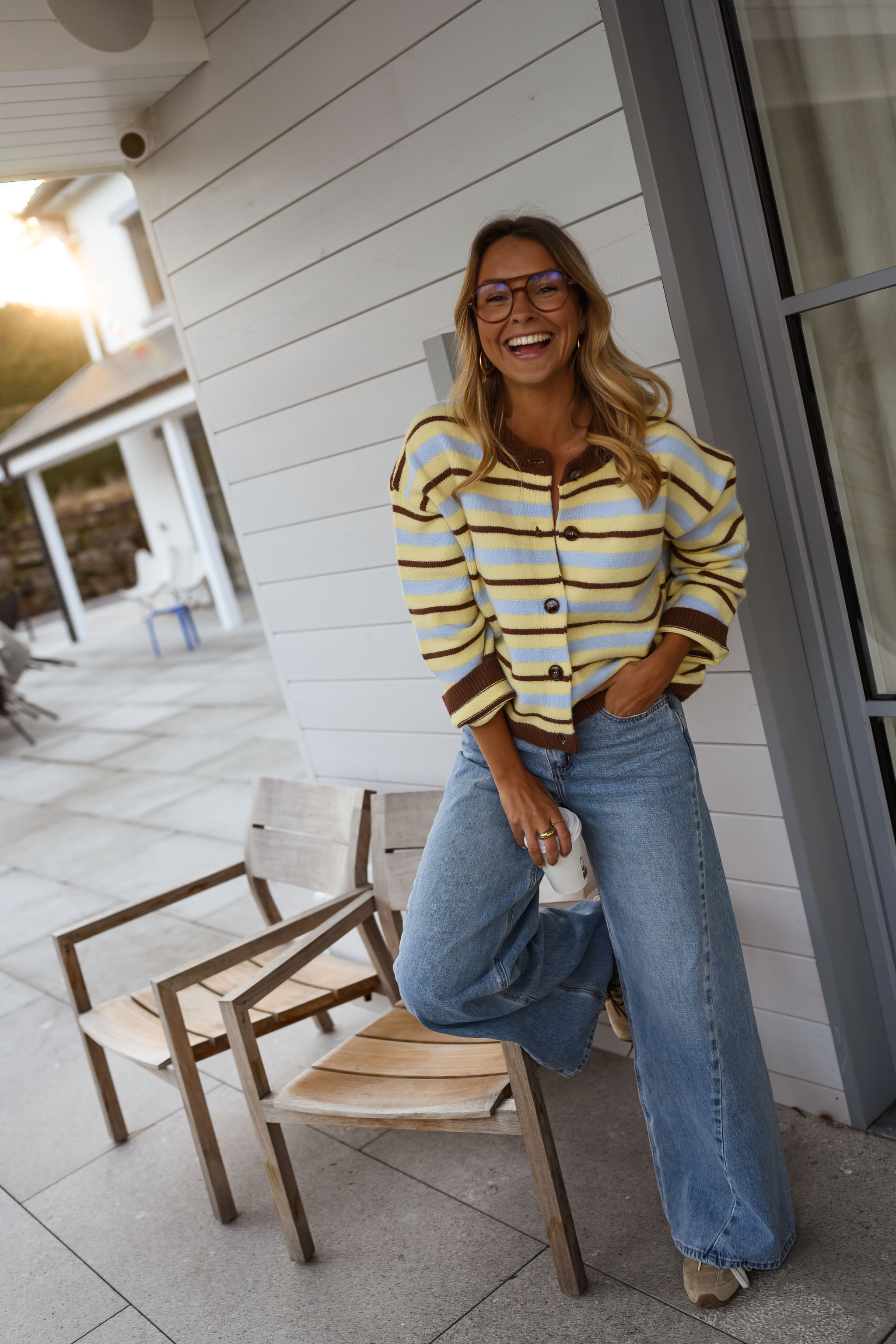 Yellow Striped Bianca Cardigan