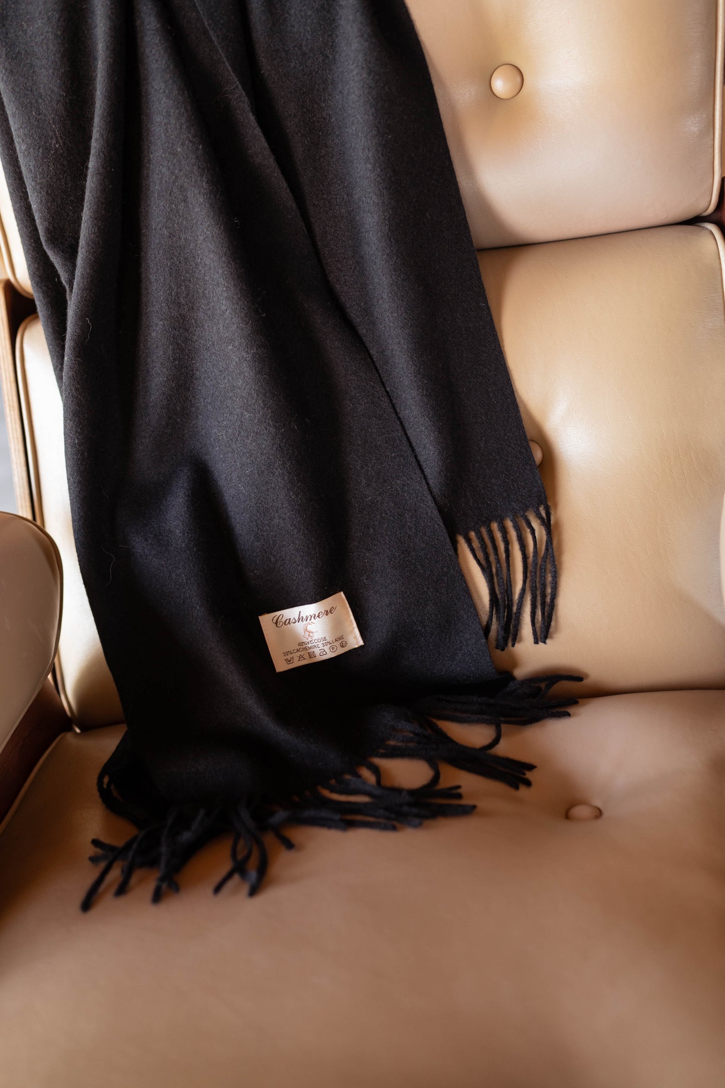 Black Cashmere Ronald Scarf