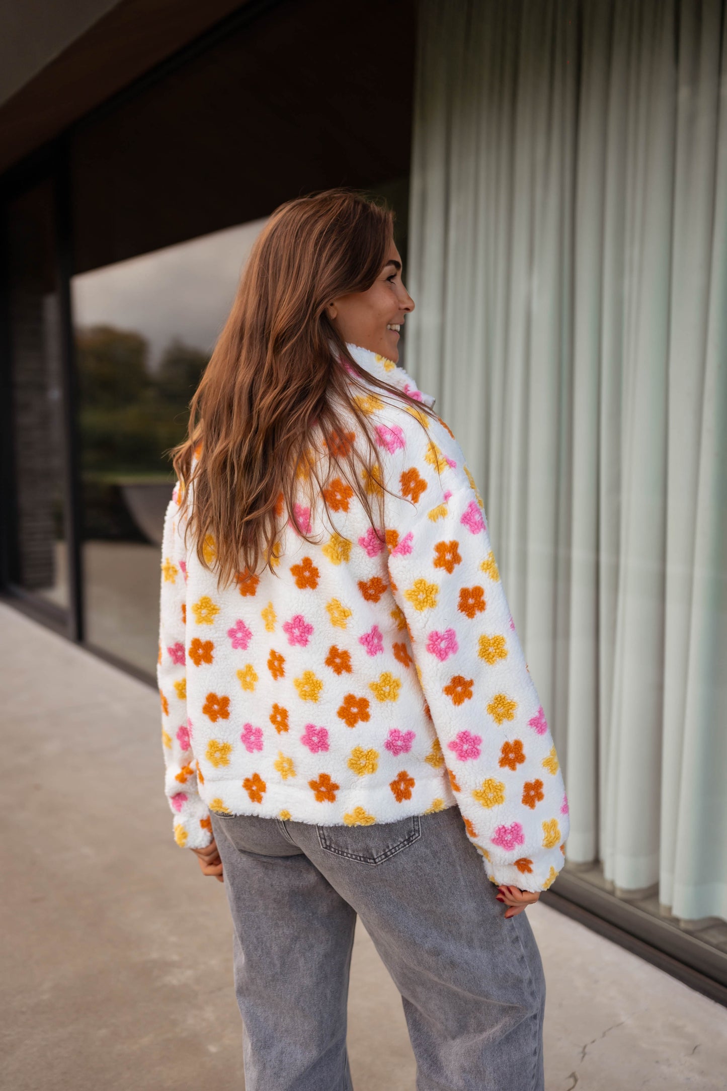 Ecru Floral Danilo Polar Fleece Jacket