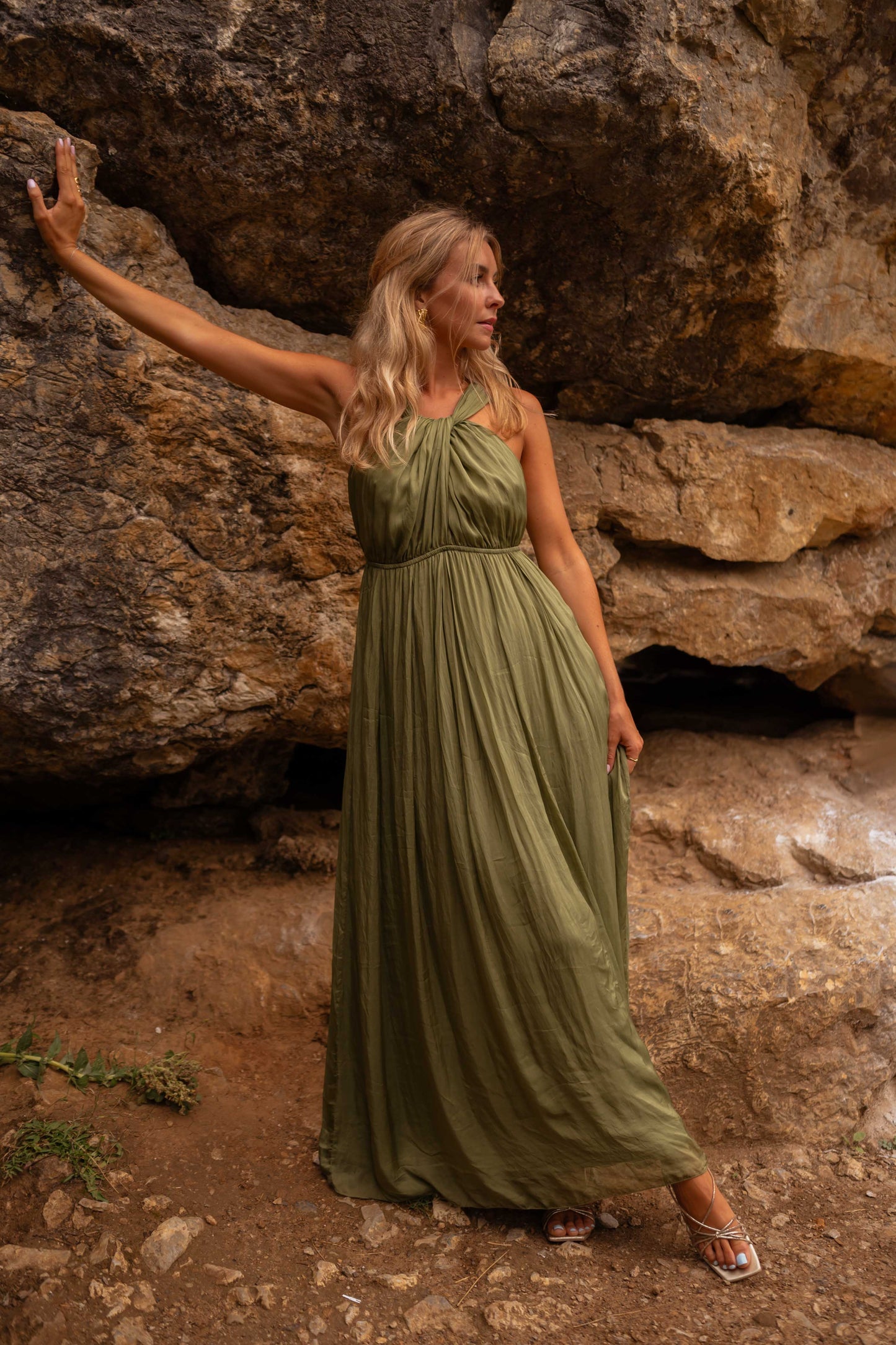 Green Silk Floria Dress