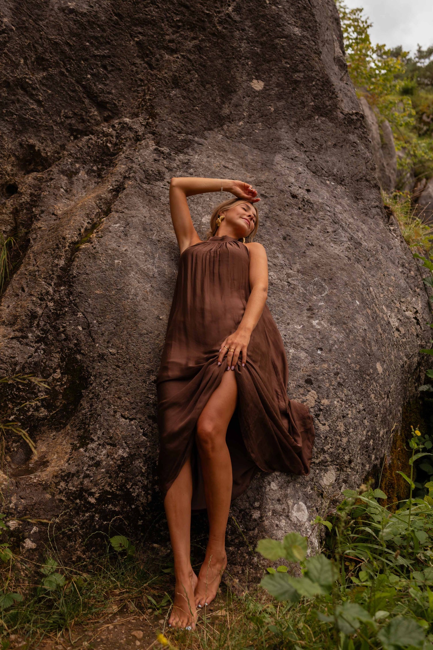 Chocolate Silk Thea Dress