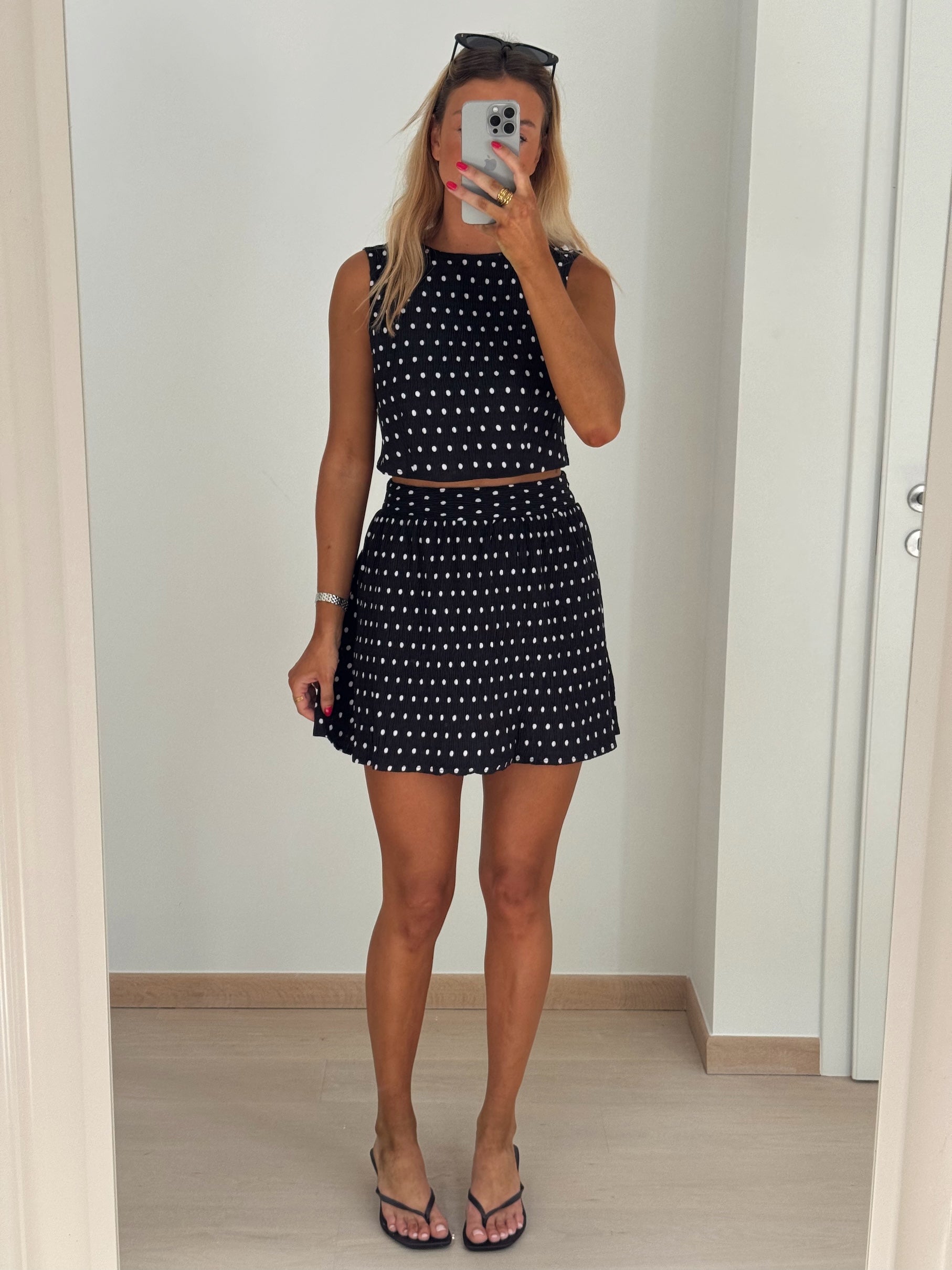 Black Polka Dots Lena Skirt