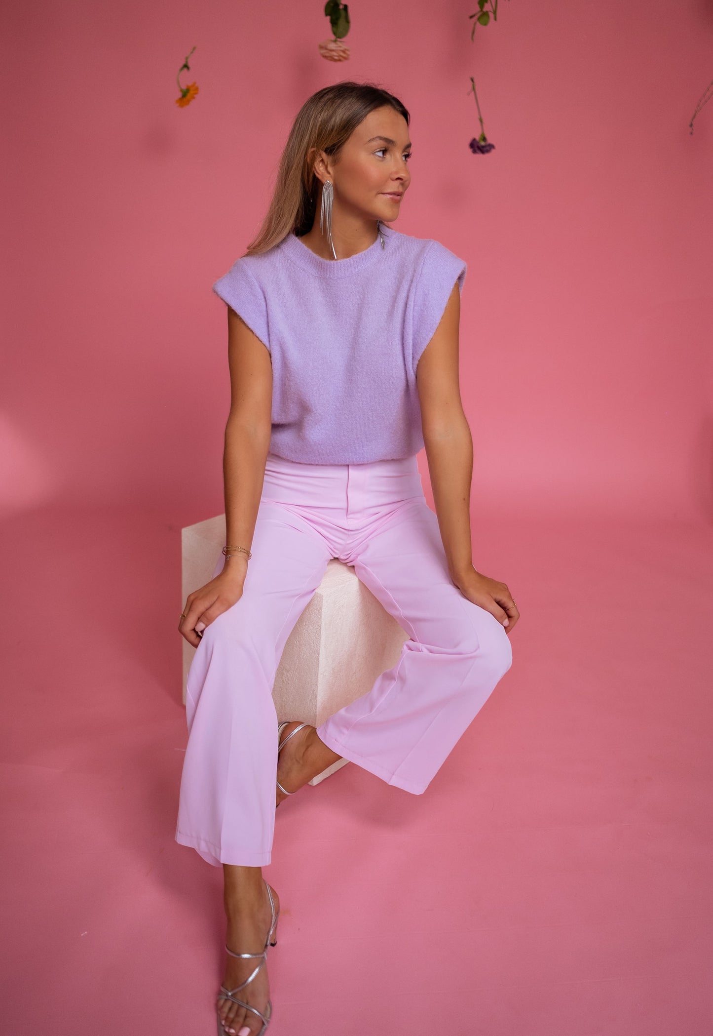 Lilac Barbara Short Sleeve Sweater