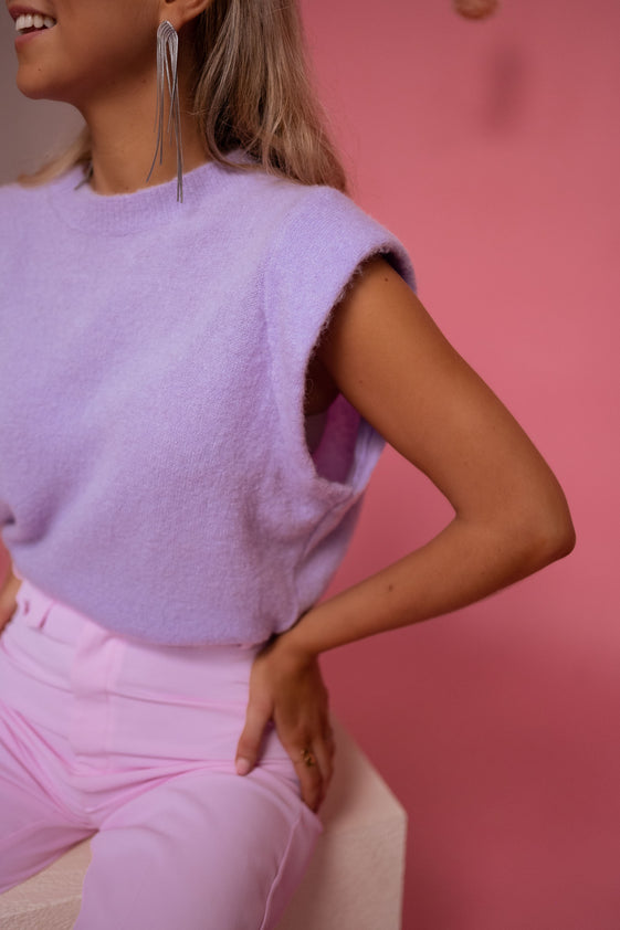 Lilac Barbara Short Sleeve Sweater