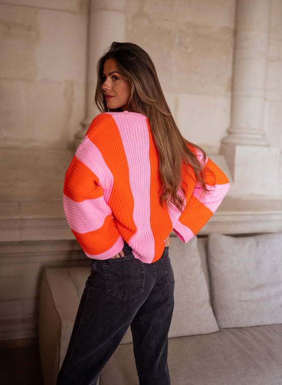 Pink and Orange Masson Sweater