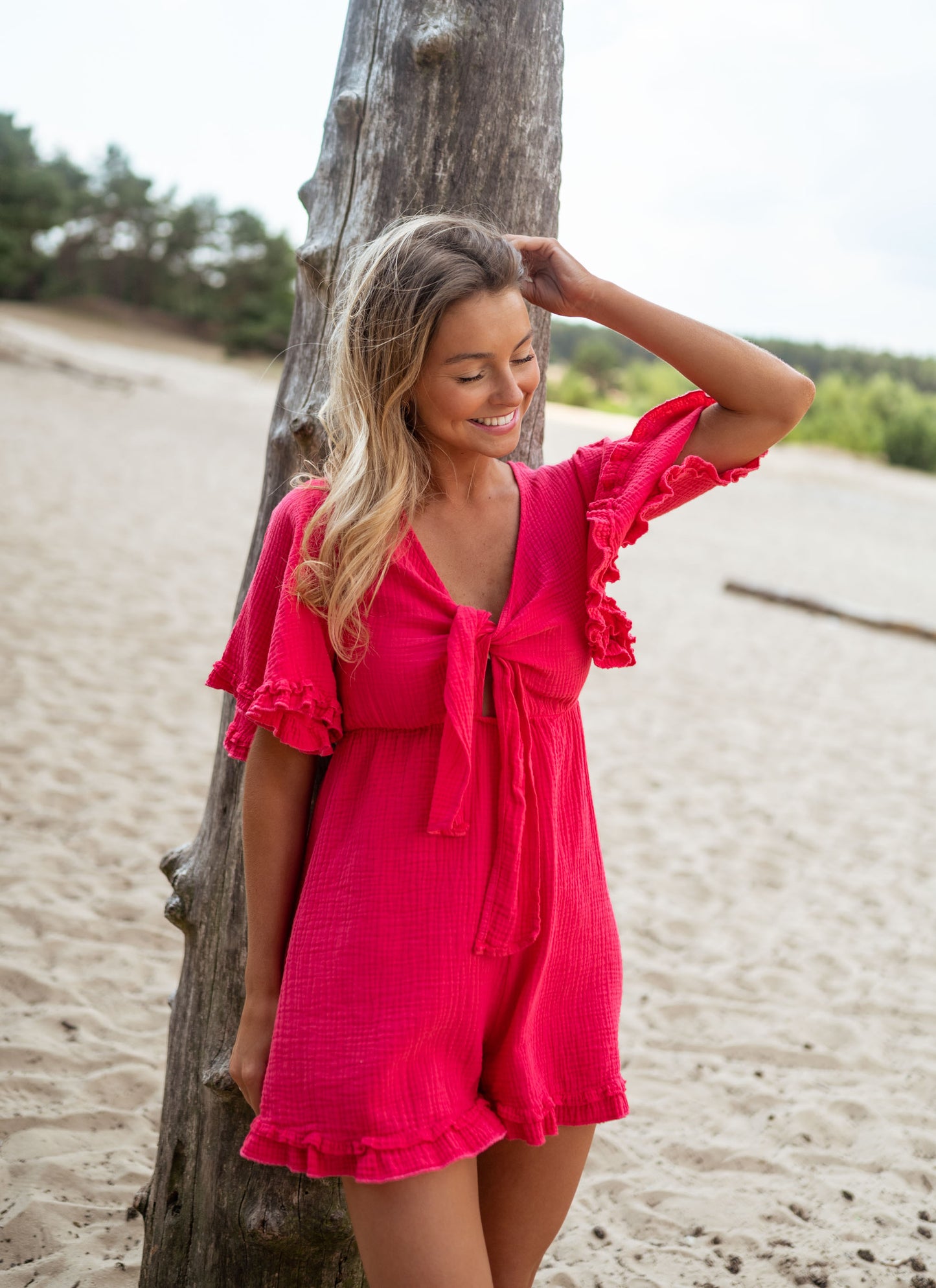 Raspberry Josephine Romper