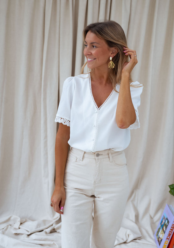 White Celie Blouse