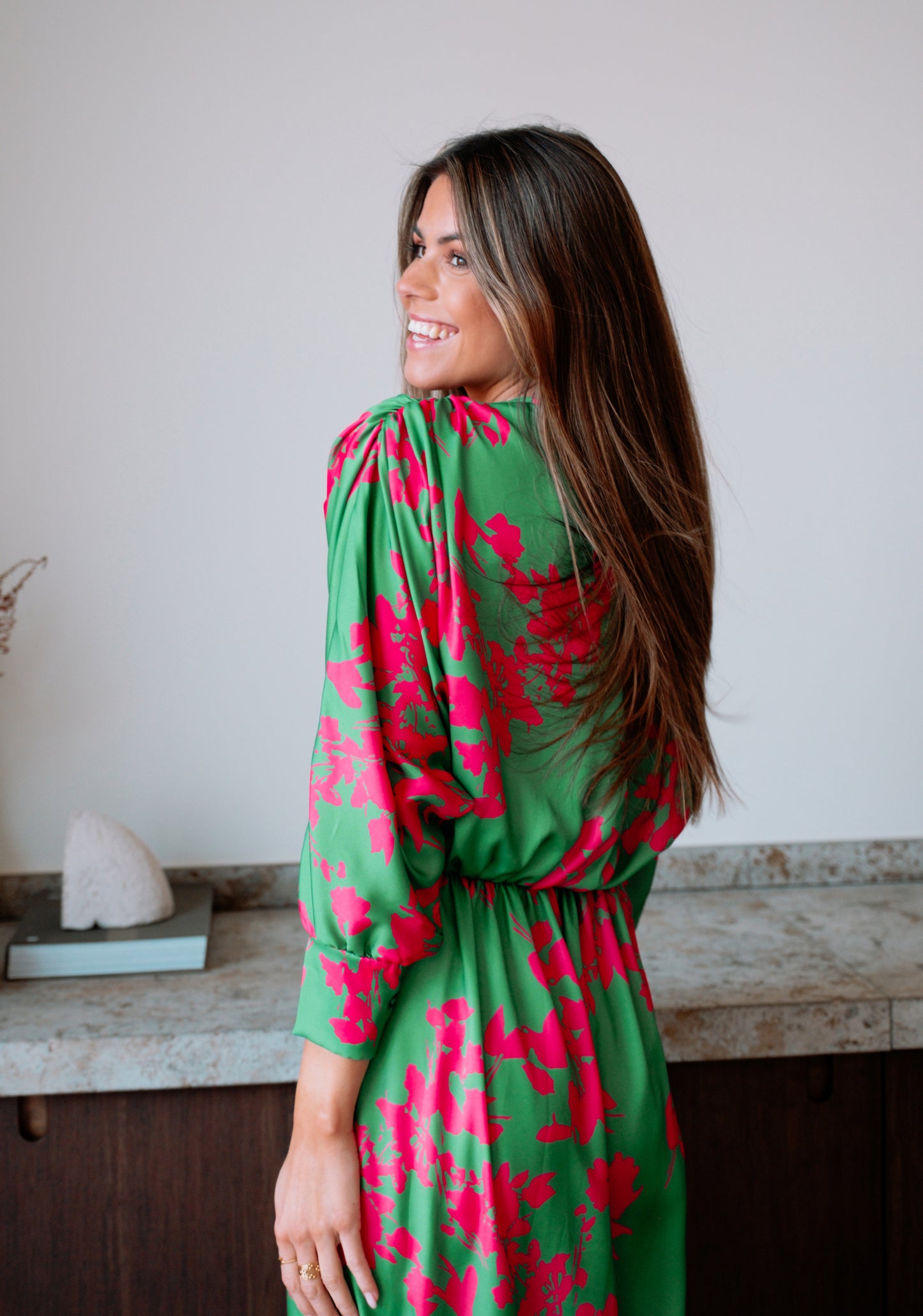 Green And Pink Keeper Dress